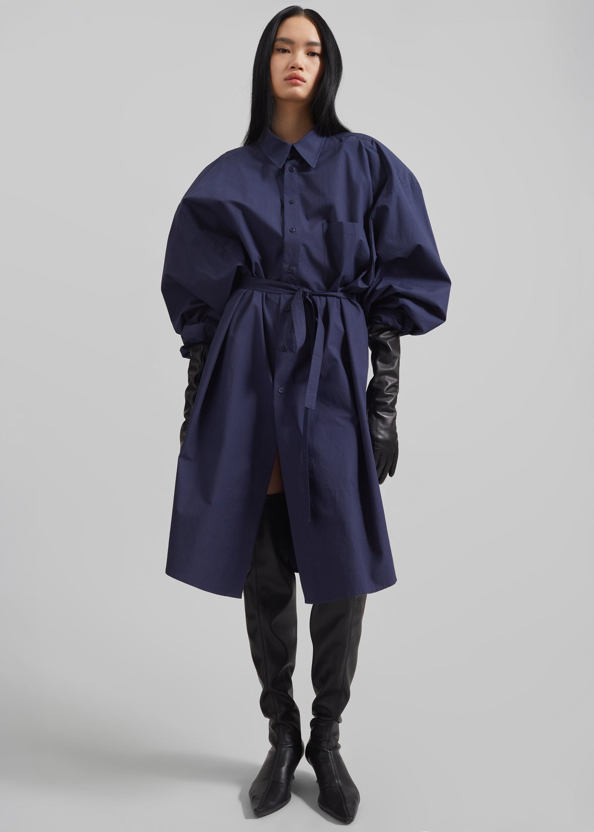 Korben Oversized Shirt Dress - Navy β view 6 of 9