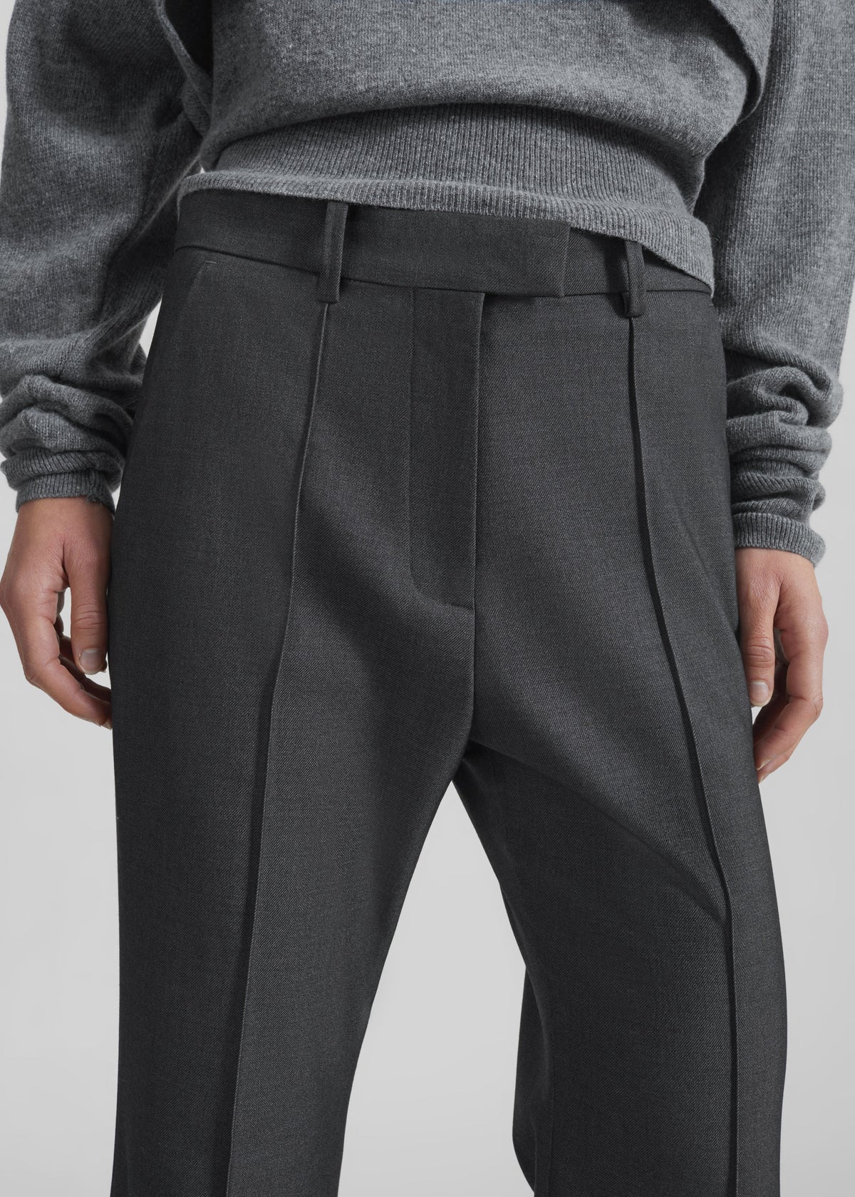 Kvale Pintuck Flared Trousers - Dark Grey β view 5 of 9