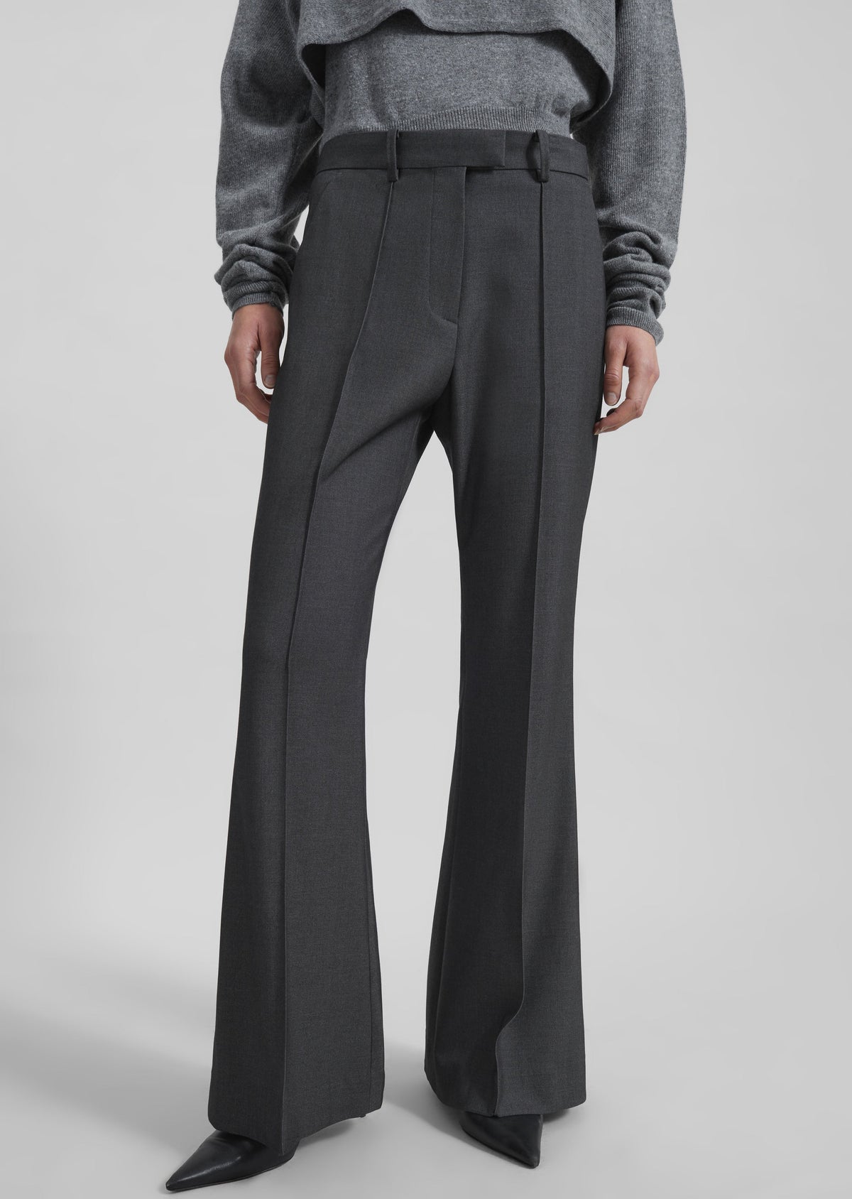Kvale Pintuck Flared Trousers - Dark Grey β view 4 of 9