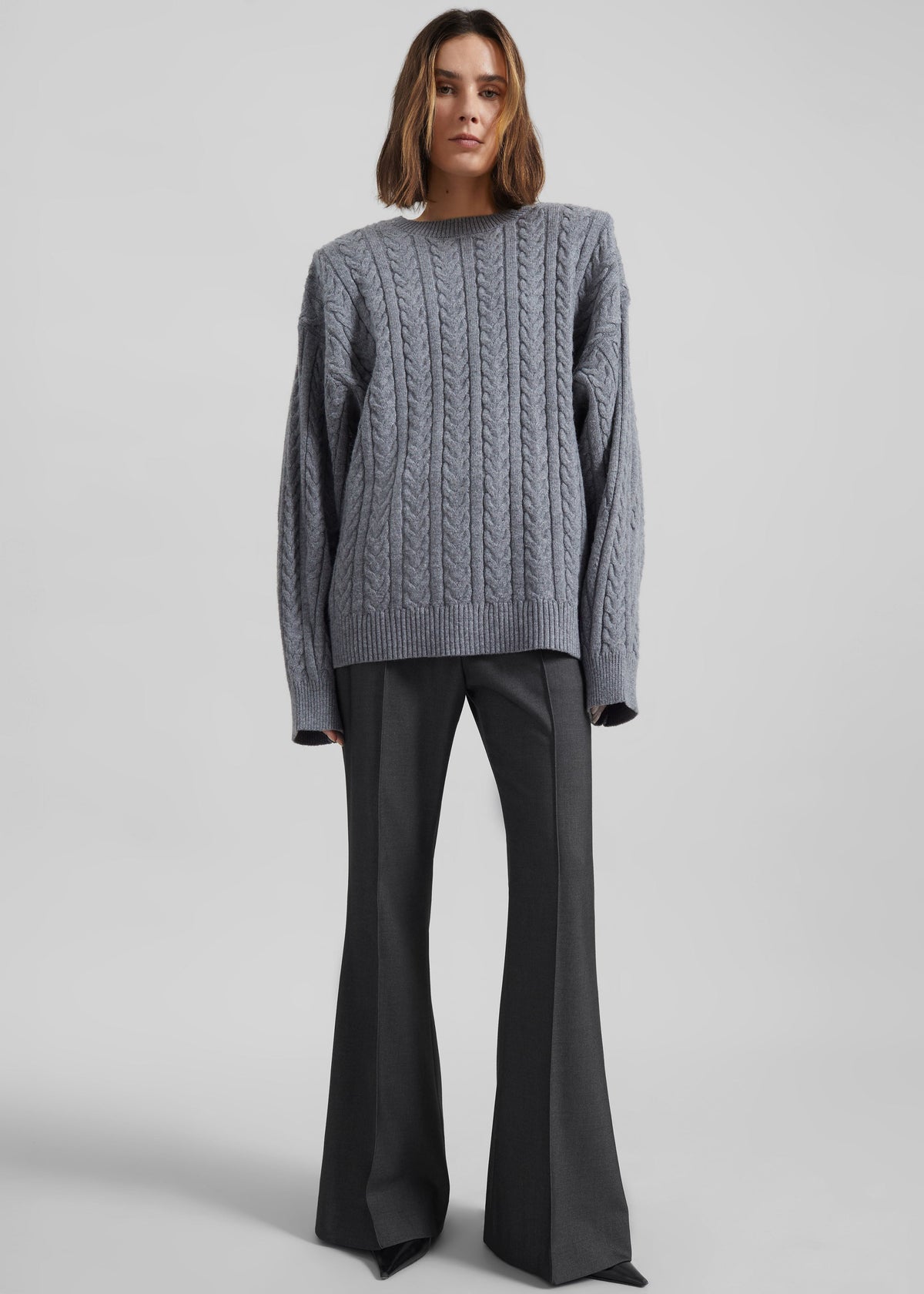 Kvale Pintuck Flared Trousers - Dark Grey β view 7 of 9