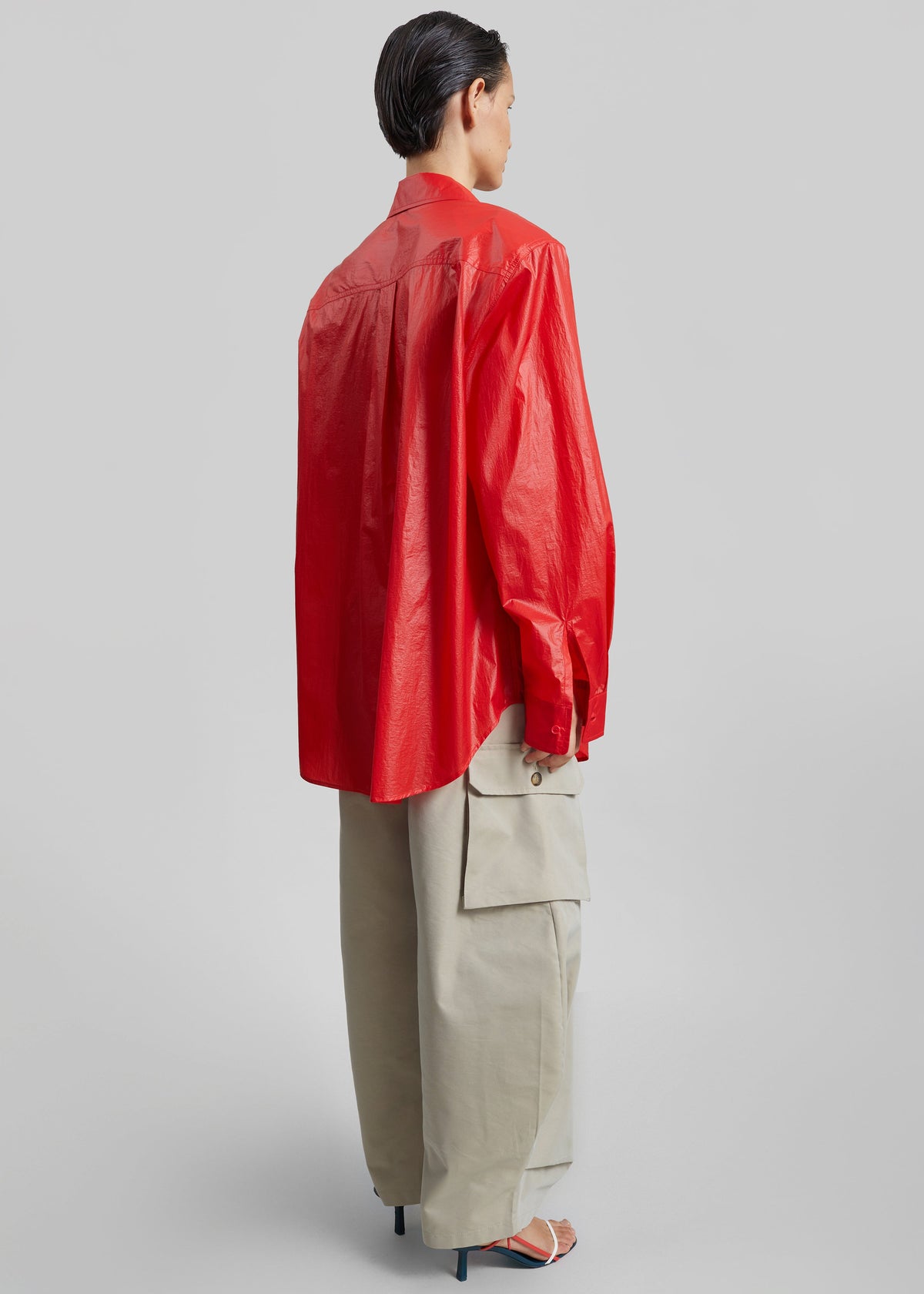 Laconi Lustrous Padded Shirt - Red β view 5 of 6