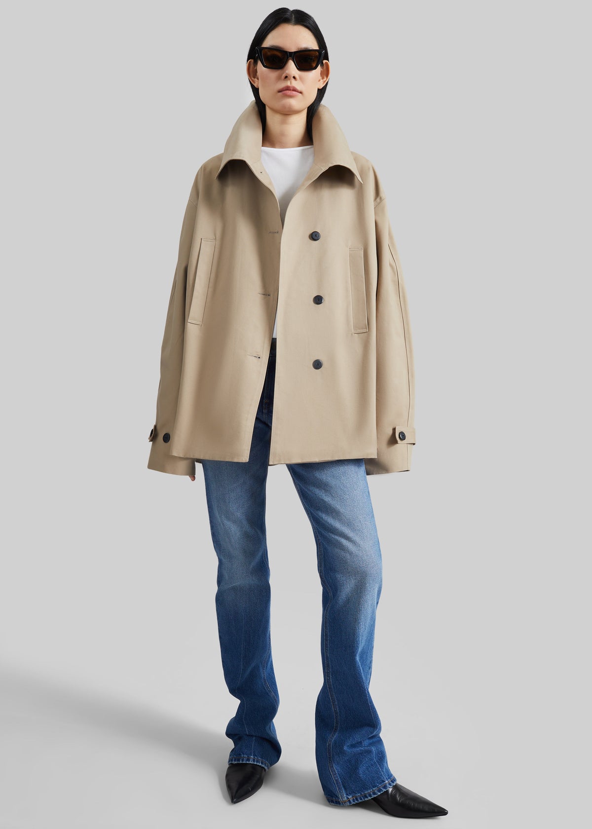 Lahti Belted Short Coat - Beige β view 2 of 9