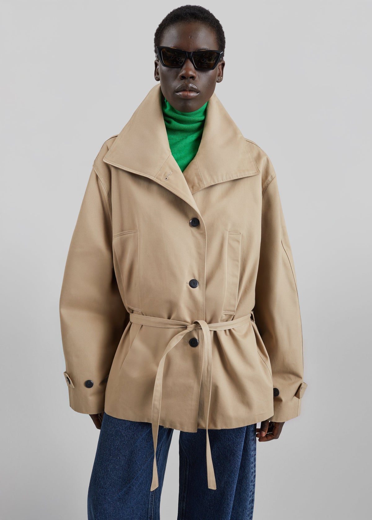 Lahti Belted Short Coat - Beige β view 5 of 9