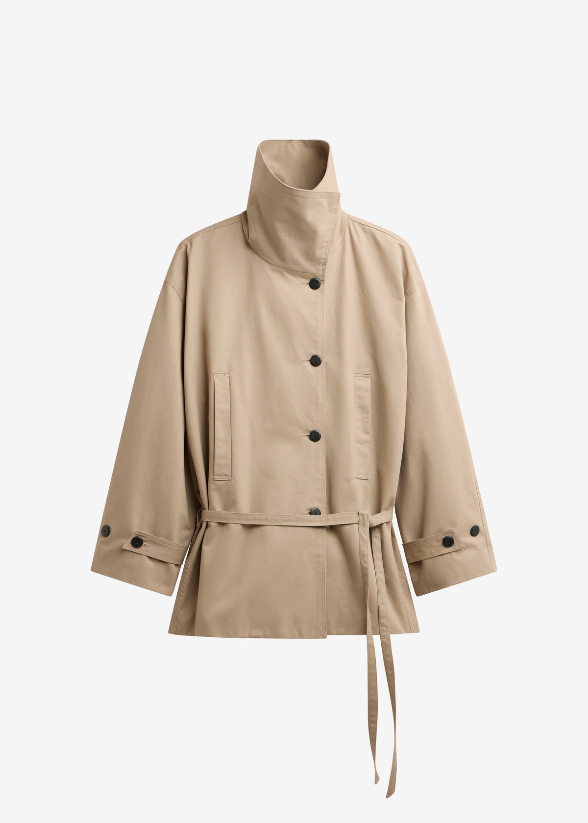 Lahti Belted Short Coat - Beige β view 9 of 9