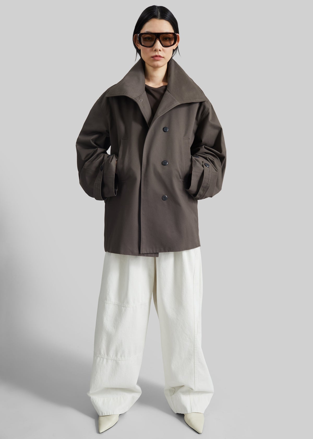 Lahti Belted Short Coat - Brown β view 4 of 9