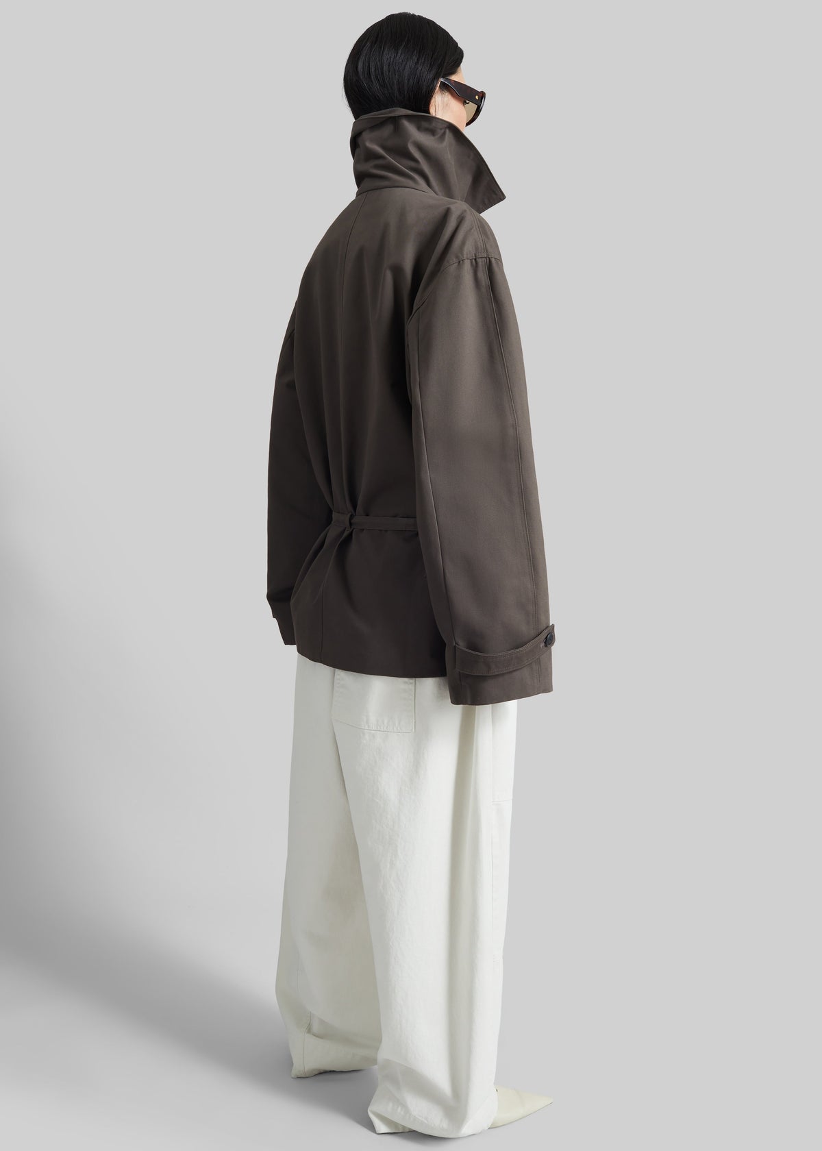 Lahti Belted Short Coat - Brown β view 8 of 9