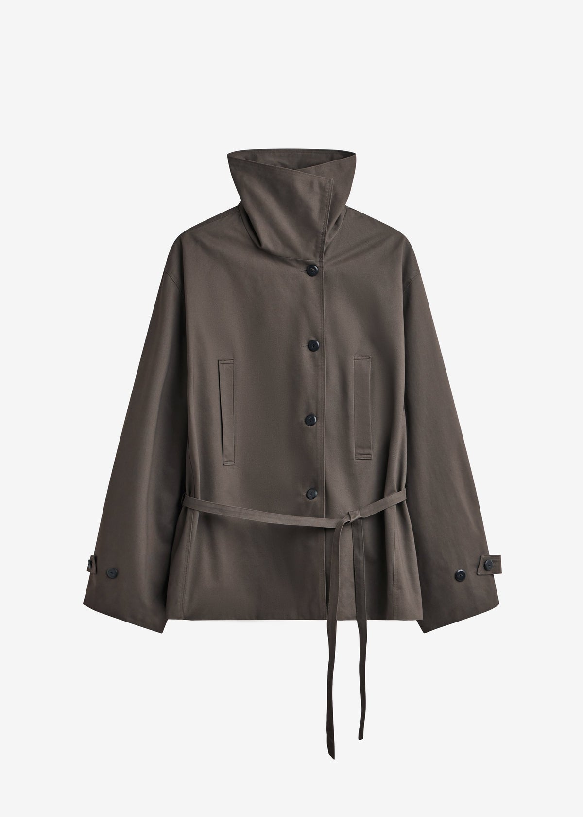 Lahti Belted Short Coat - Brown β view 9 of 9