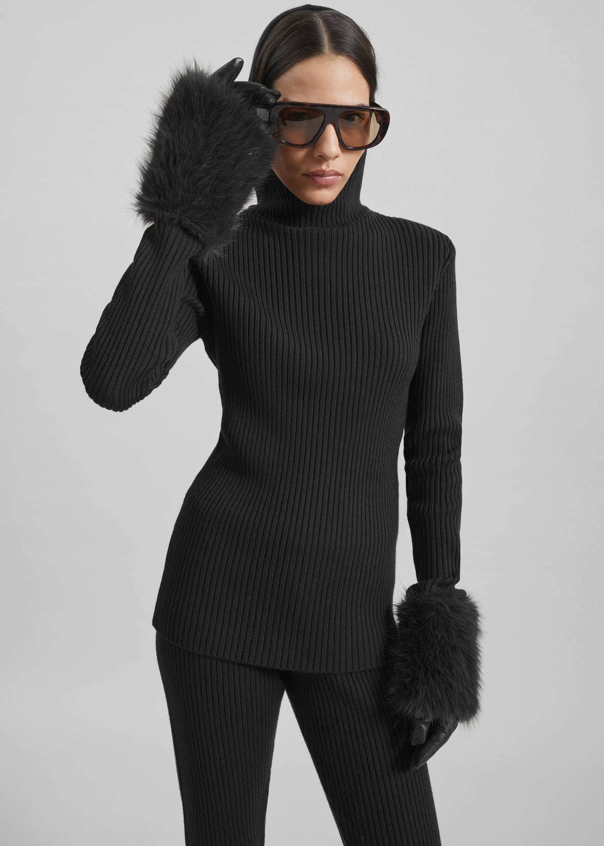 Larice Hooded Knit Top - Black β view 7 of 9