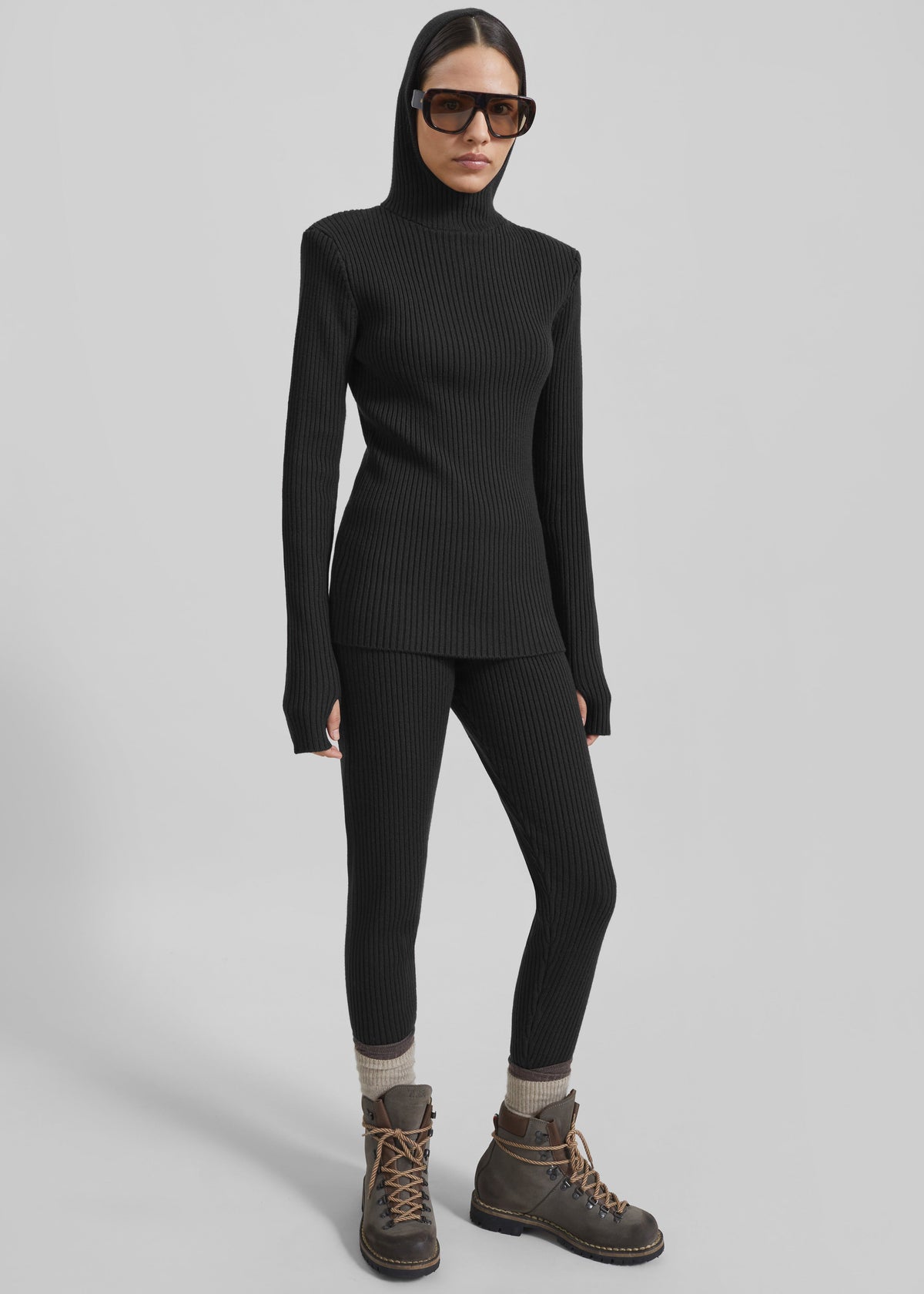 Larice Hooded Knit Top - Black β view 6 of 9