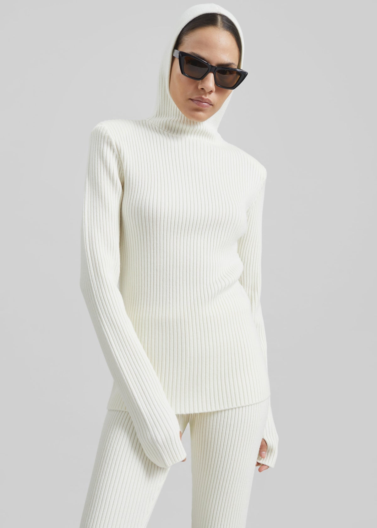 Larice Hooded Knit Top - White β view 4 of 10