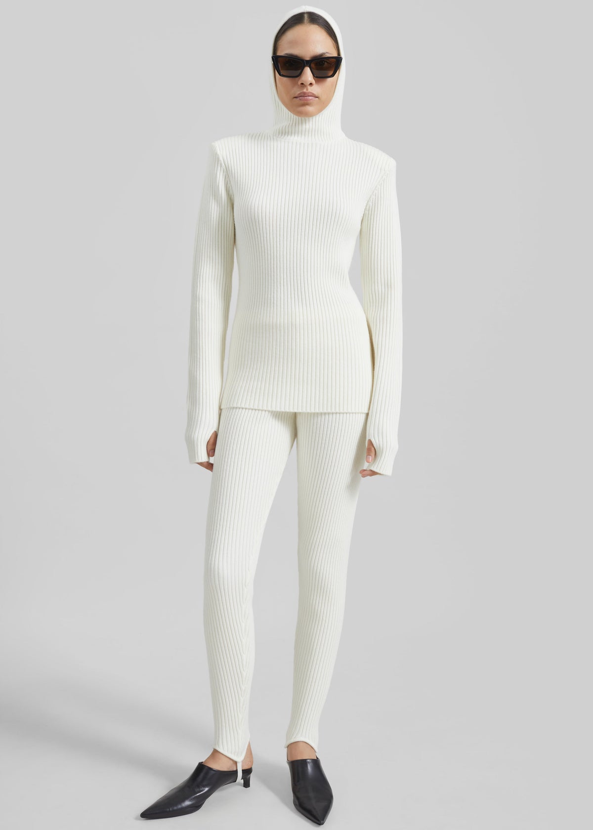 Larice Hooded Knit Top - White β view 8 of 10