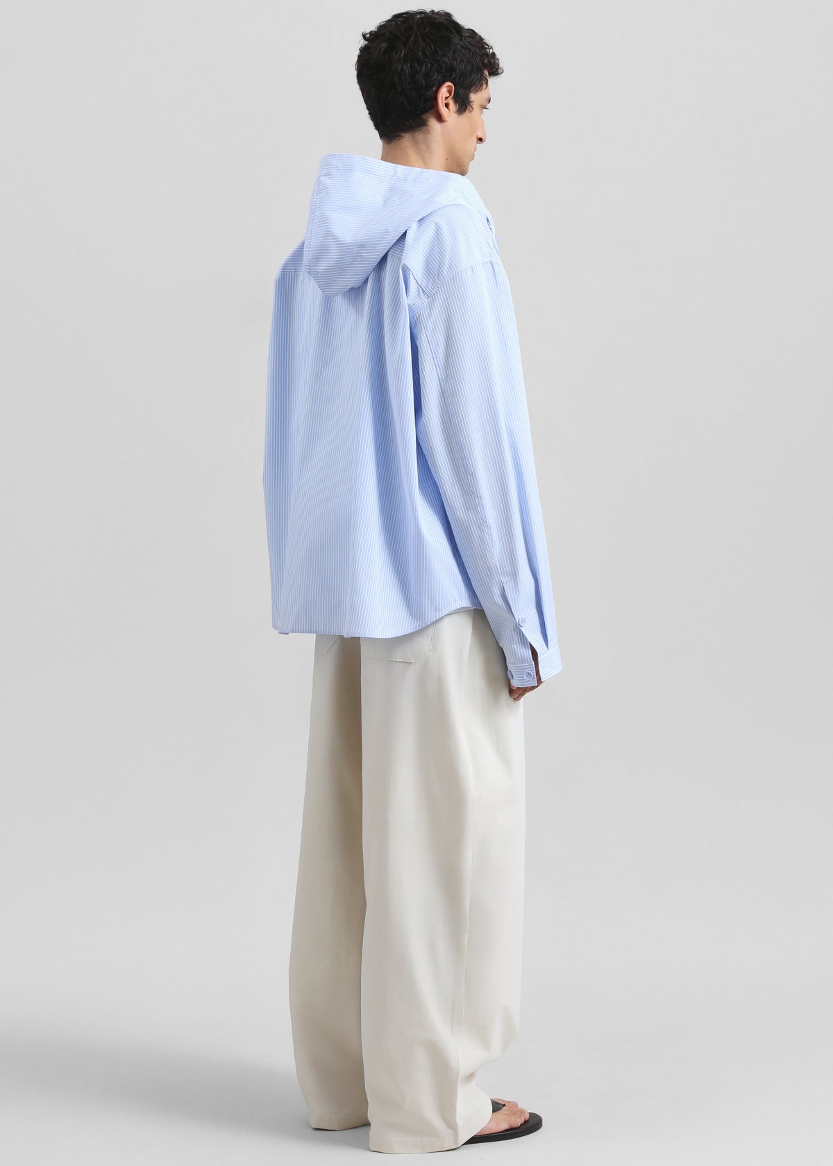 Lars Hooded Striped Jacket - Blue/White Stripe β view 10 of 11