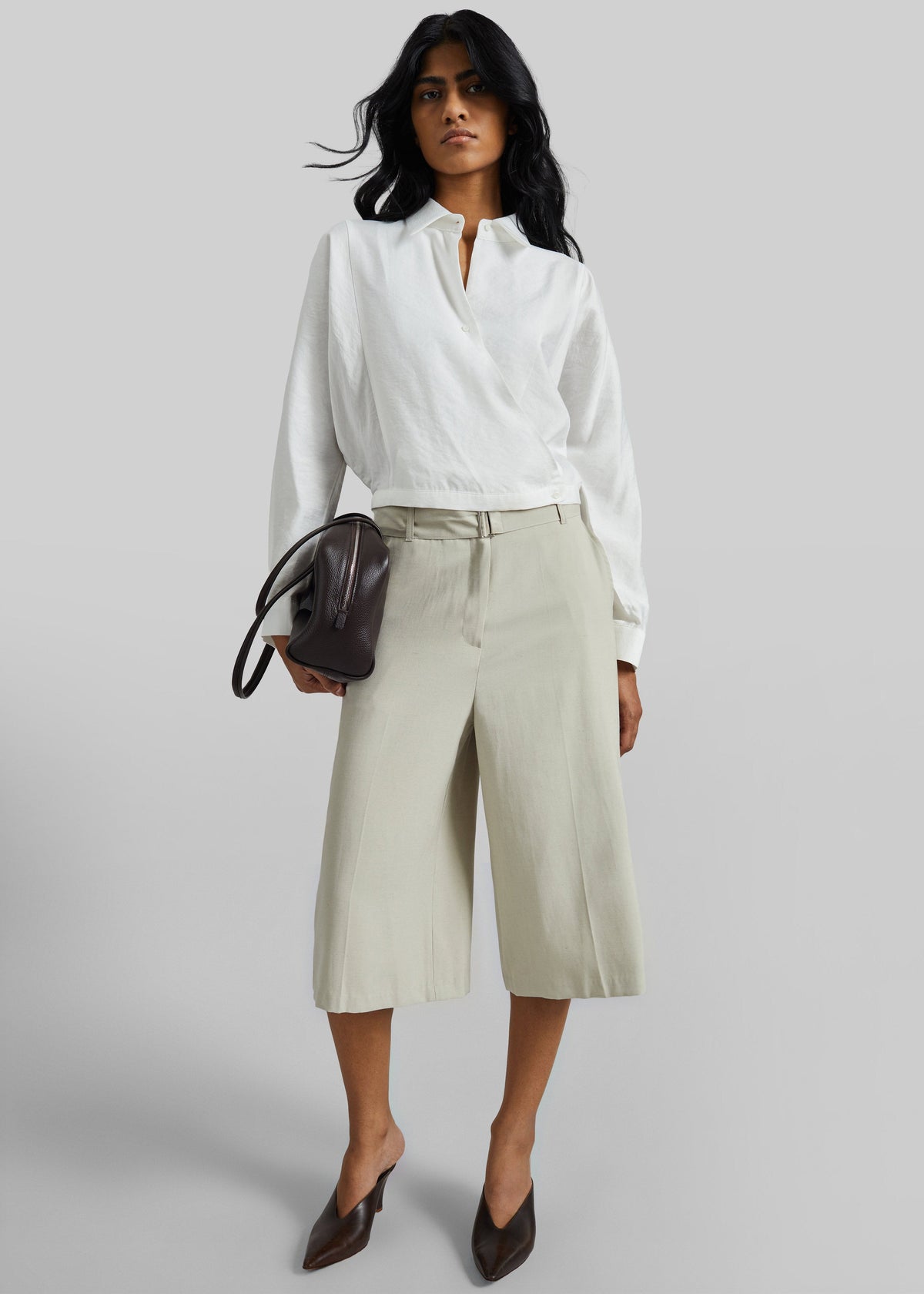 Lavre Belted Bermuda Shorts - Beige Melange β view 1 of 6