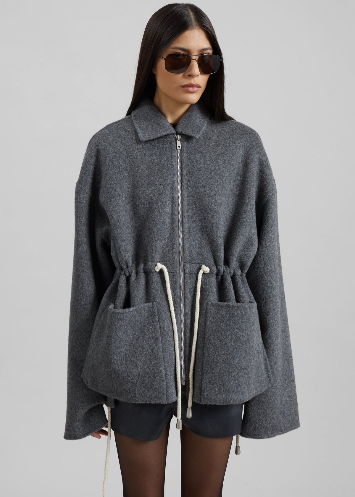 Lemvig Wool Drawstring Jacket - Grey β view 5 of 9