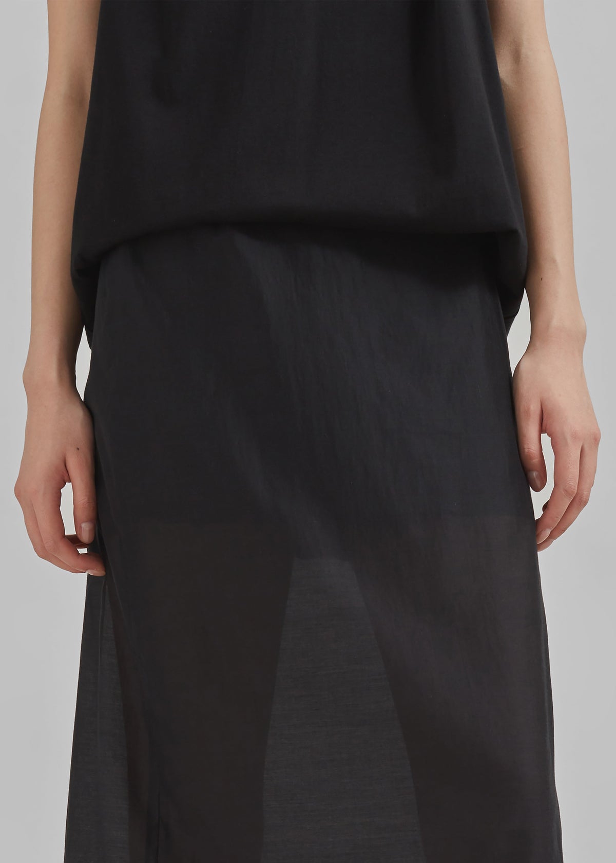 Lenore Semi Sheer Midi Skirt - Black β view 5 of 9