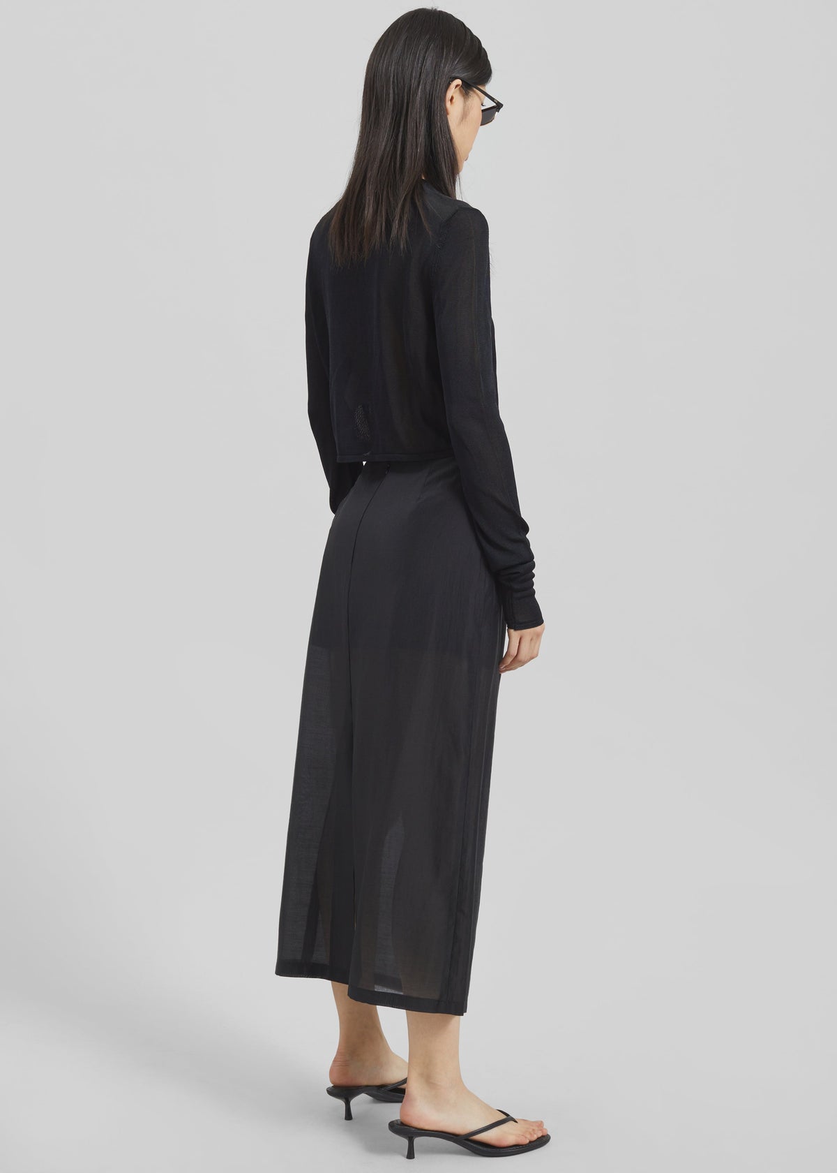 Lenore Semi Sheer Midi Skirt - Black β view 8 of 9