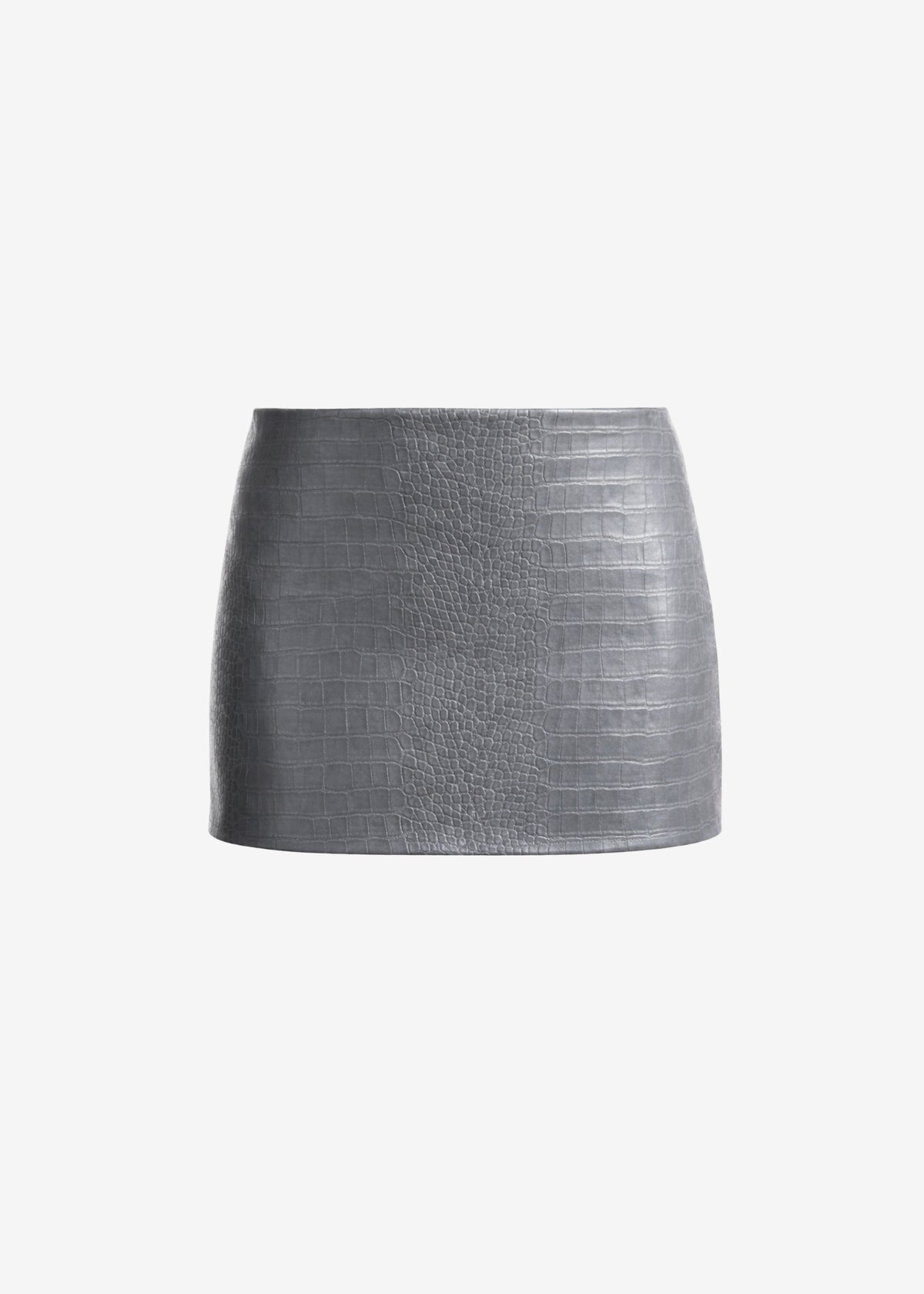 Leona Croc Faux Leather Mini Skirt - Grey β view 9 of 9