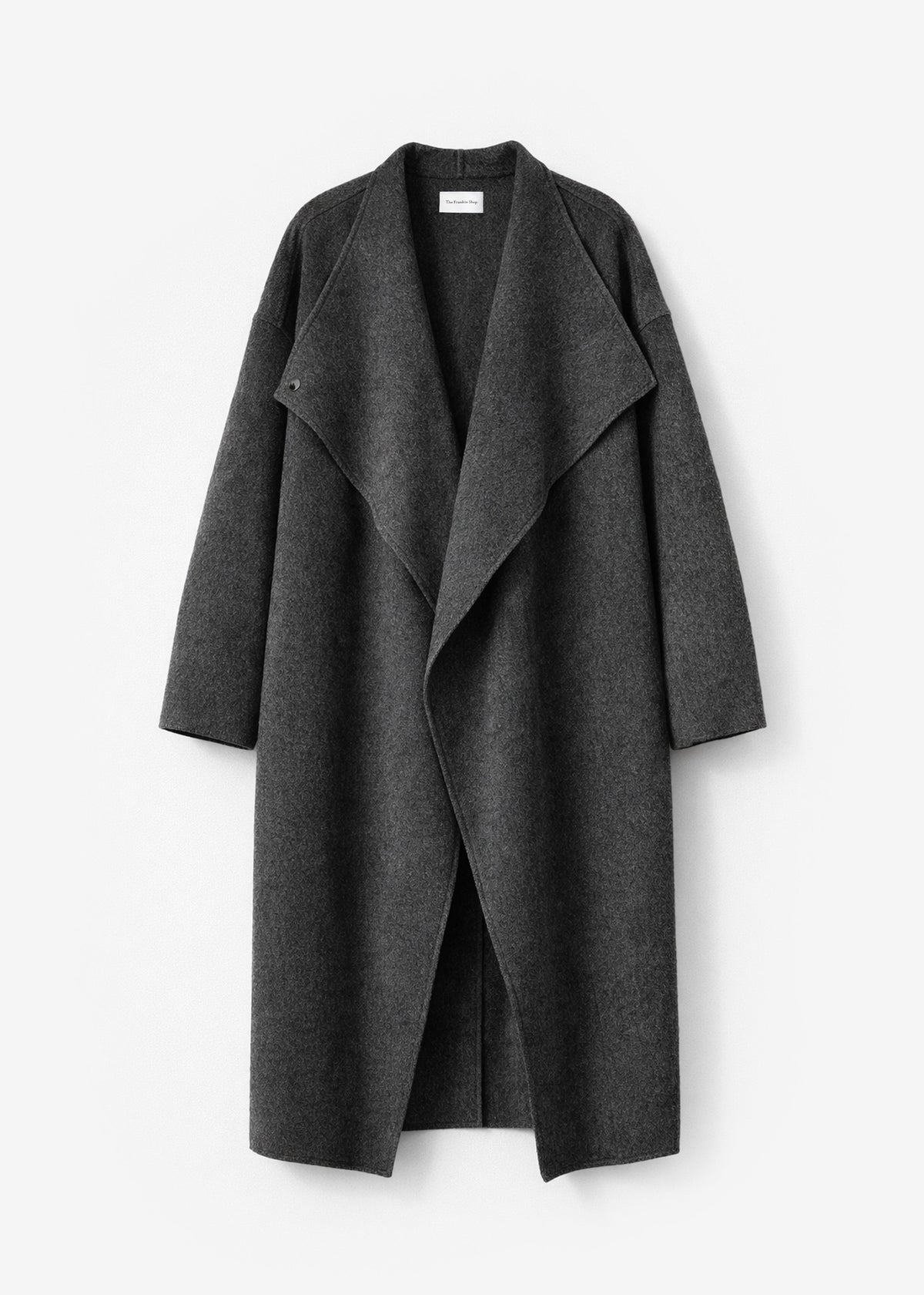 Leroy Funnel Neck Wool Coat - Dark Grey Melange β view 7 of 7