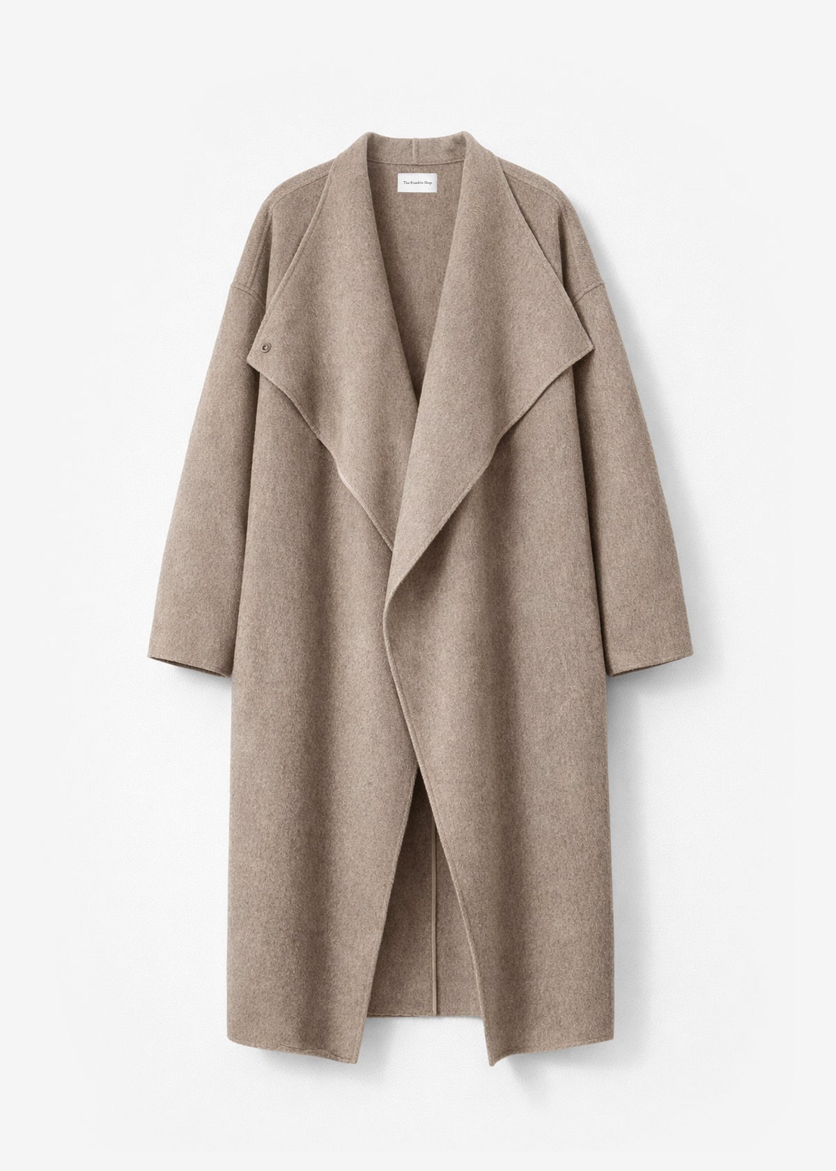 Leroy Funnel Neck Wool Coat - Taupe Melange β view 6 of 6