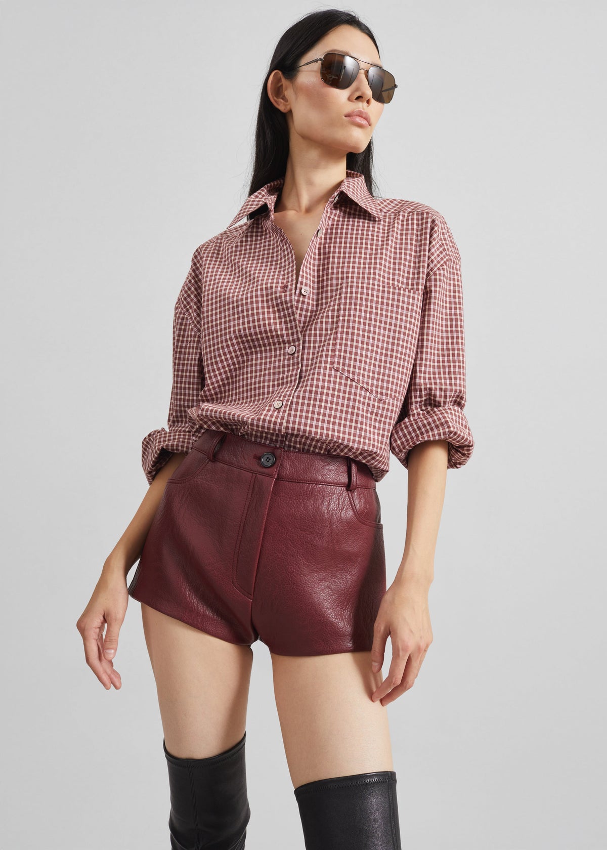 Lesja Cotton Shirt - Checked Red β view 1 of 7