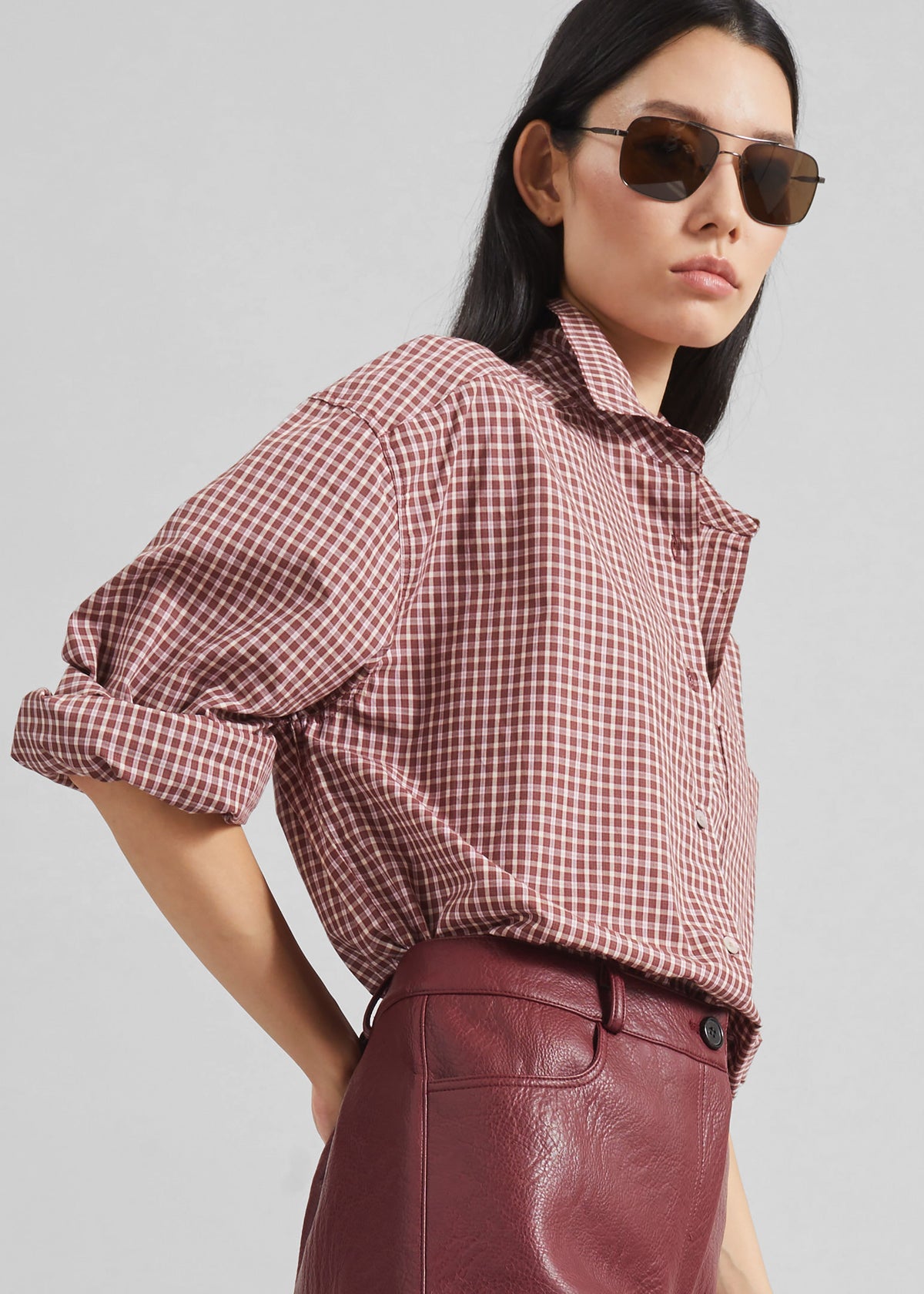 Lesja Cotton Shirt - Checked Red β view 2 of 7