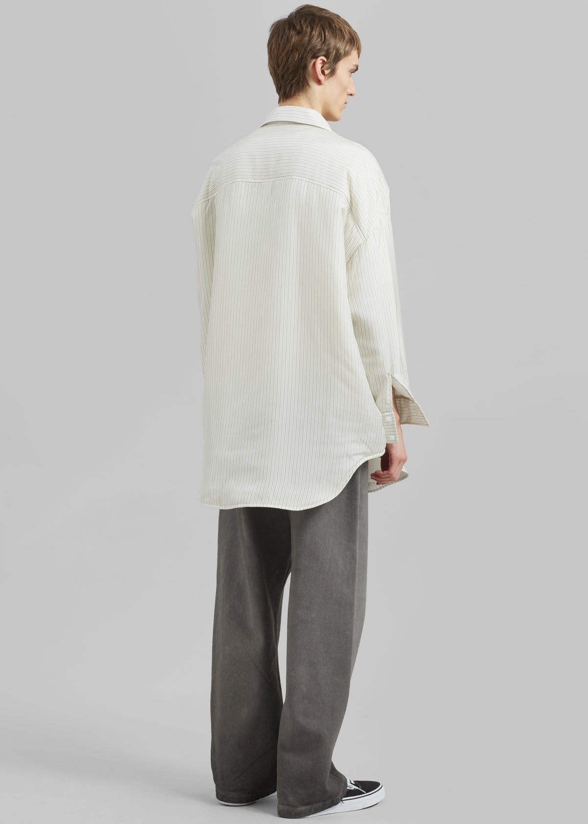Levidi Padded Overshirt - White/Black Stripe β view 7 of 8