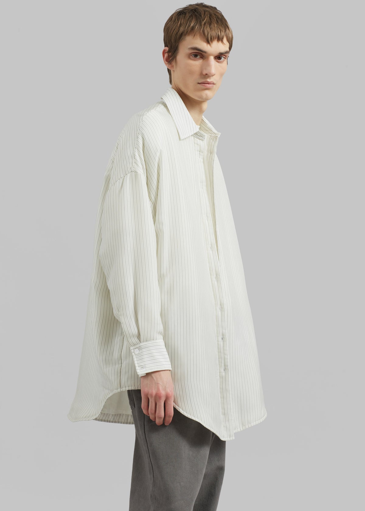 Levidi Padded Overshirt - White/Black Stripe β view 5 of 8