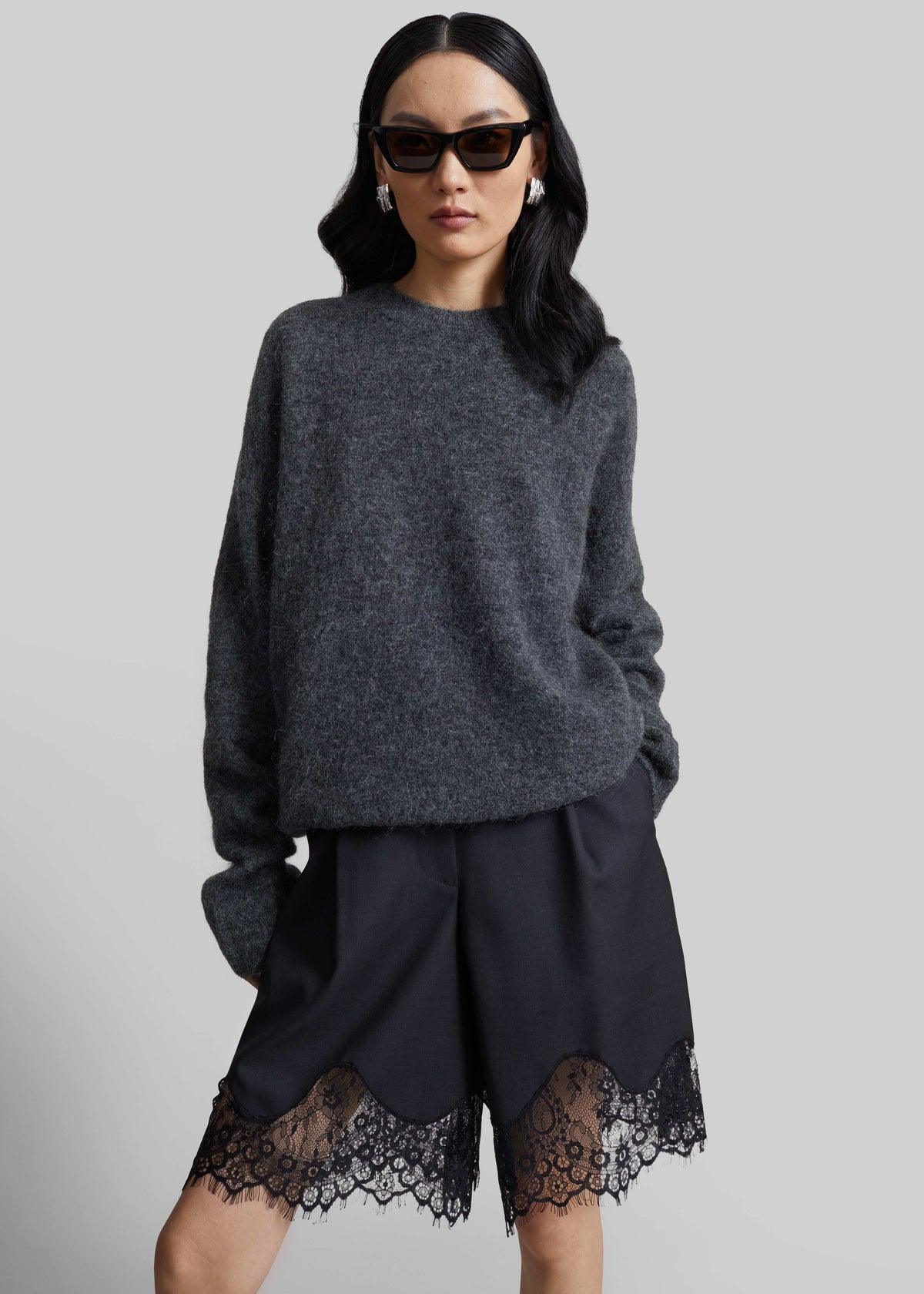 Lido Lace Bermuda Shorts - Dark Grey β view 4 of 8