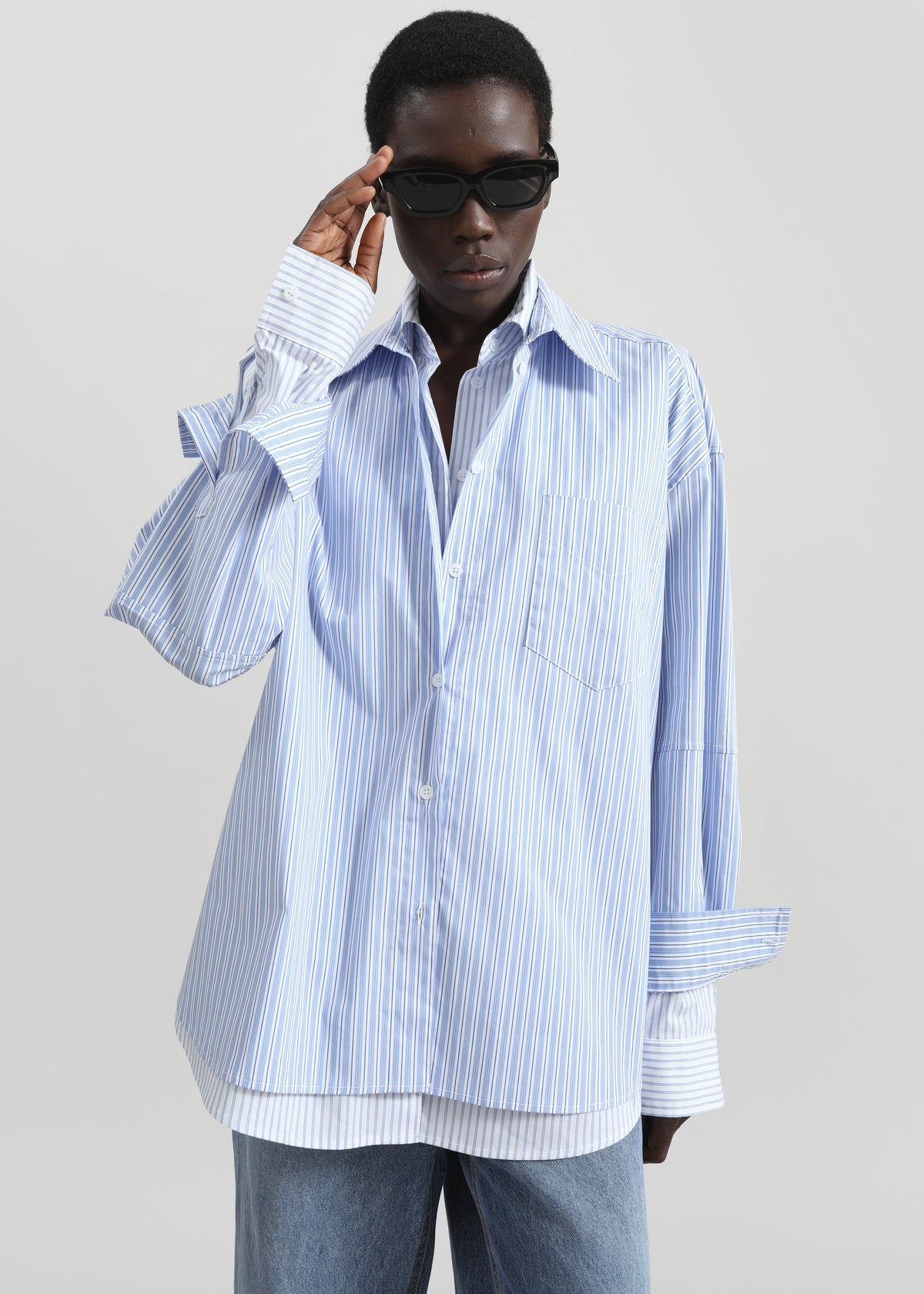 Lienz Double Shirt - Blue/White Stripe β view 1 of 7