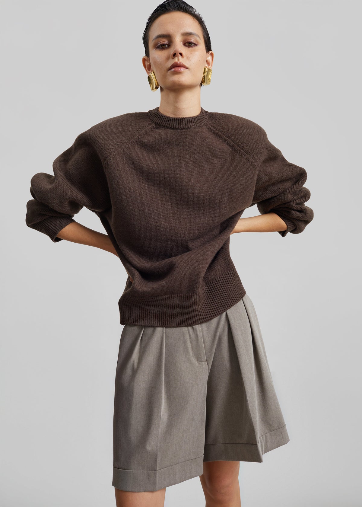 Lina Padded Sweater - Brown β view 5 of 8