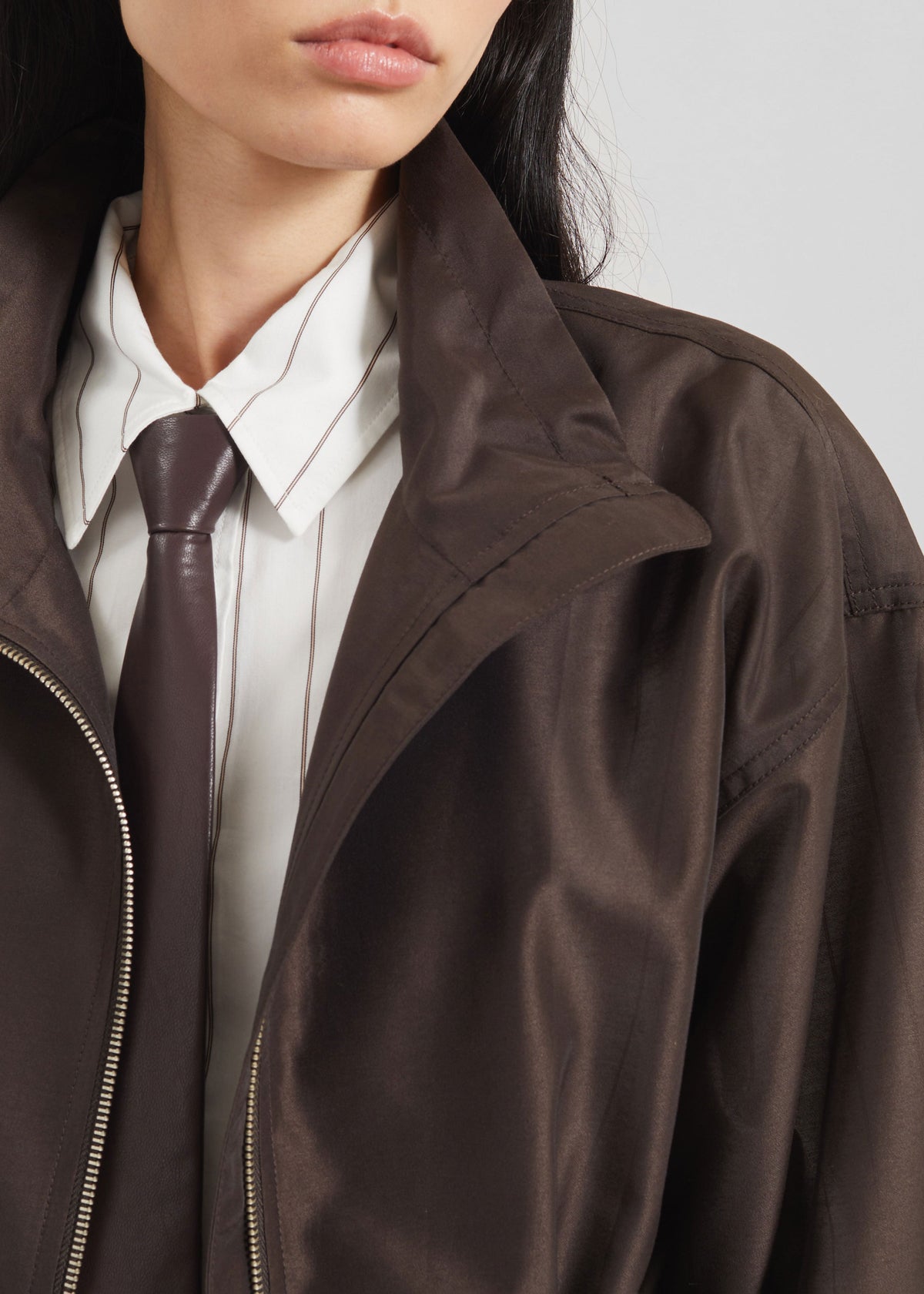 Linares Sheer Drawstring Jacket - Brown β view 8 of 10