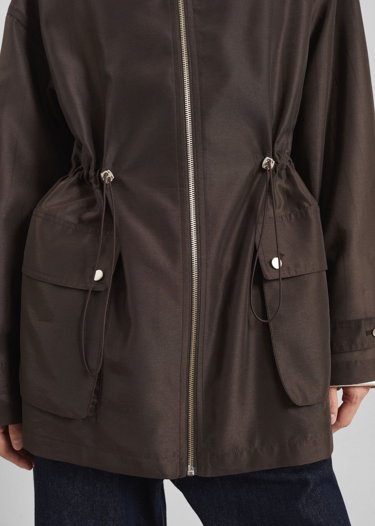 Linares Sheer Drawstring Jacket - Brown β view 7 of 10