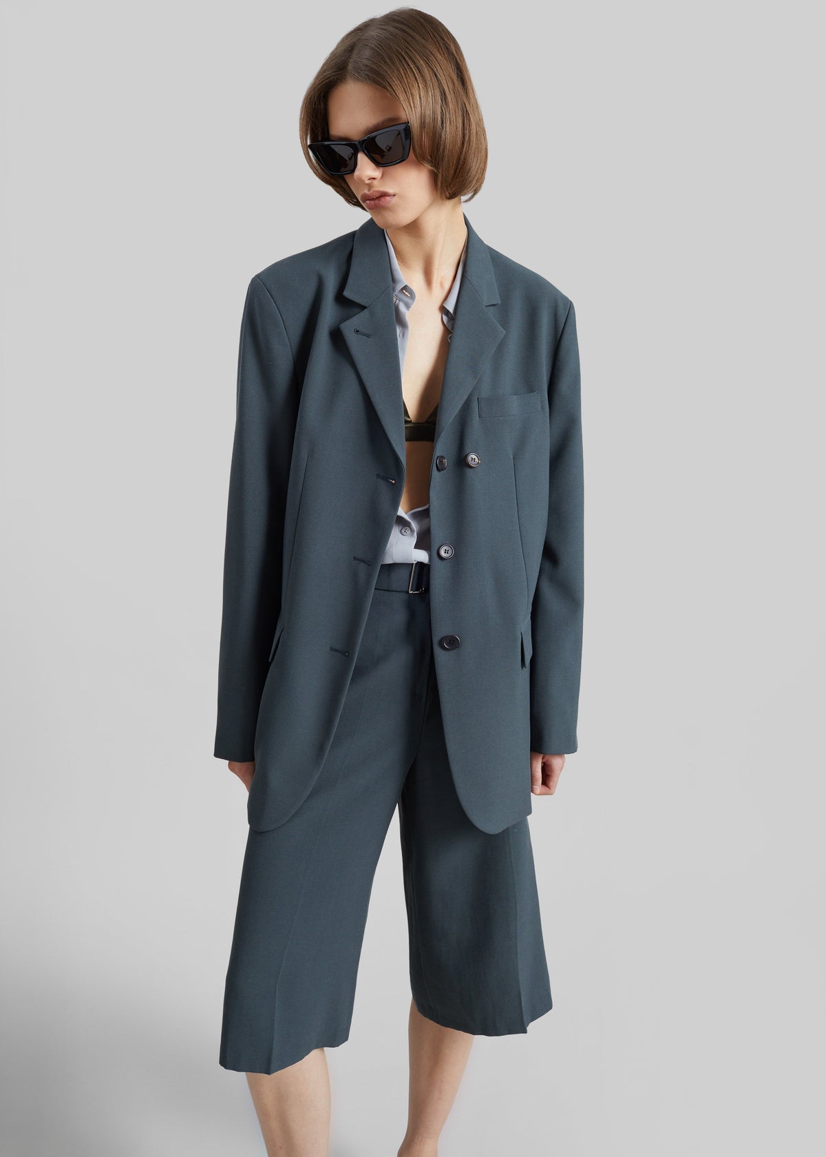 Lioni Oversized Padded Blazer - Deep Teal β view 4 of 9