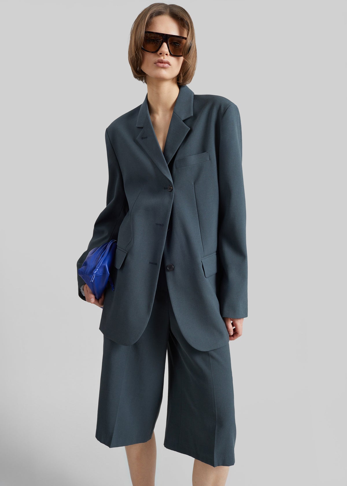 Lioni Oversized Padded Blazer - Deep Teal β view 1 of 9