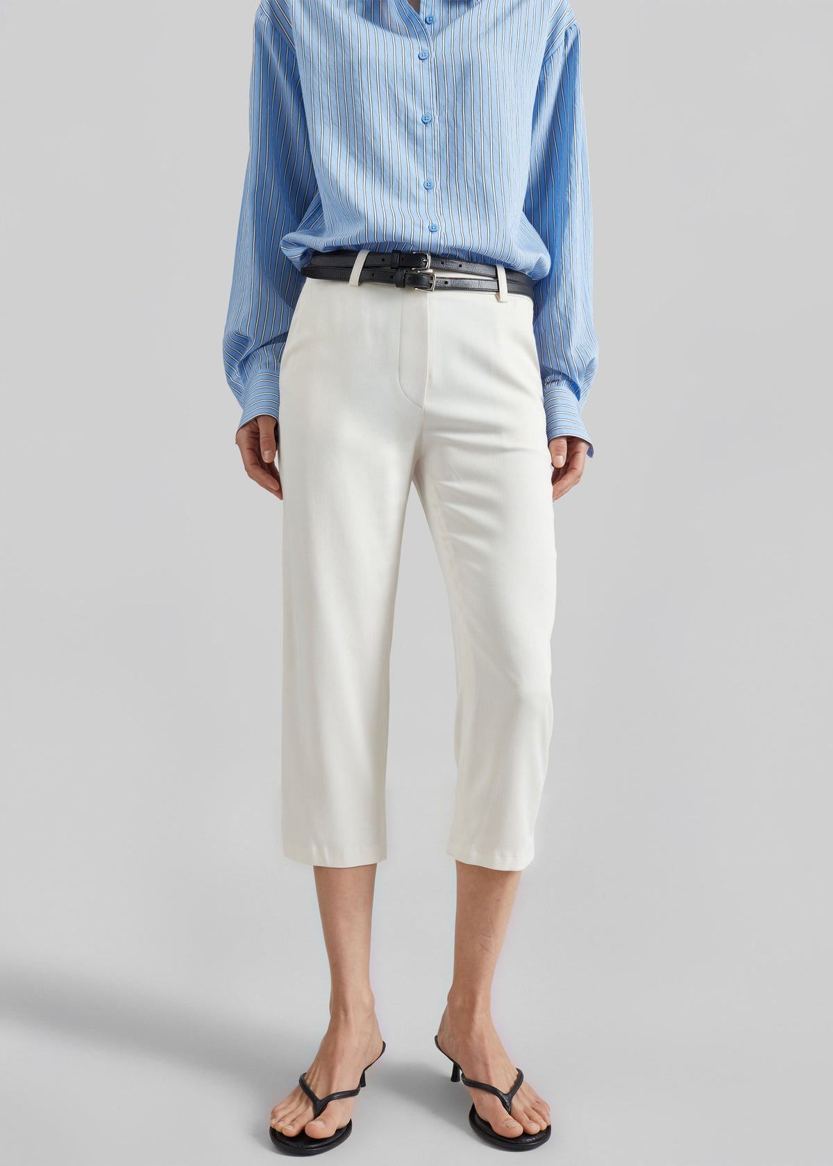 Lior Fluid Capri Pants - Ivory β view 2 of 8