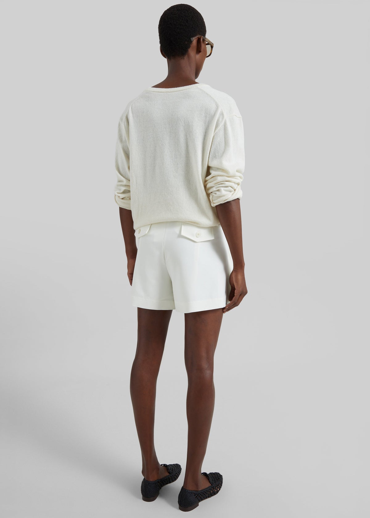 Lisboa Pleated Mini Shorts - Ivory β view 9 of 9