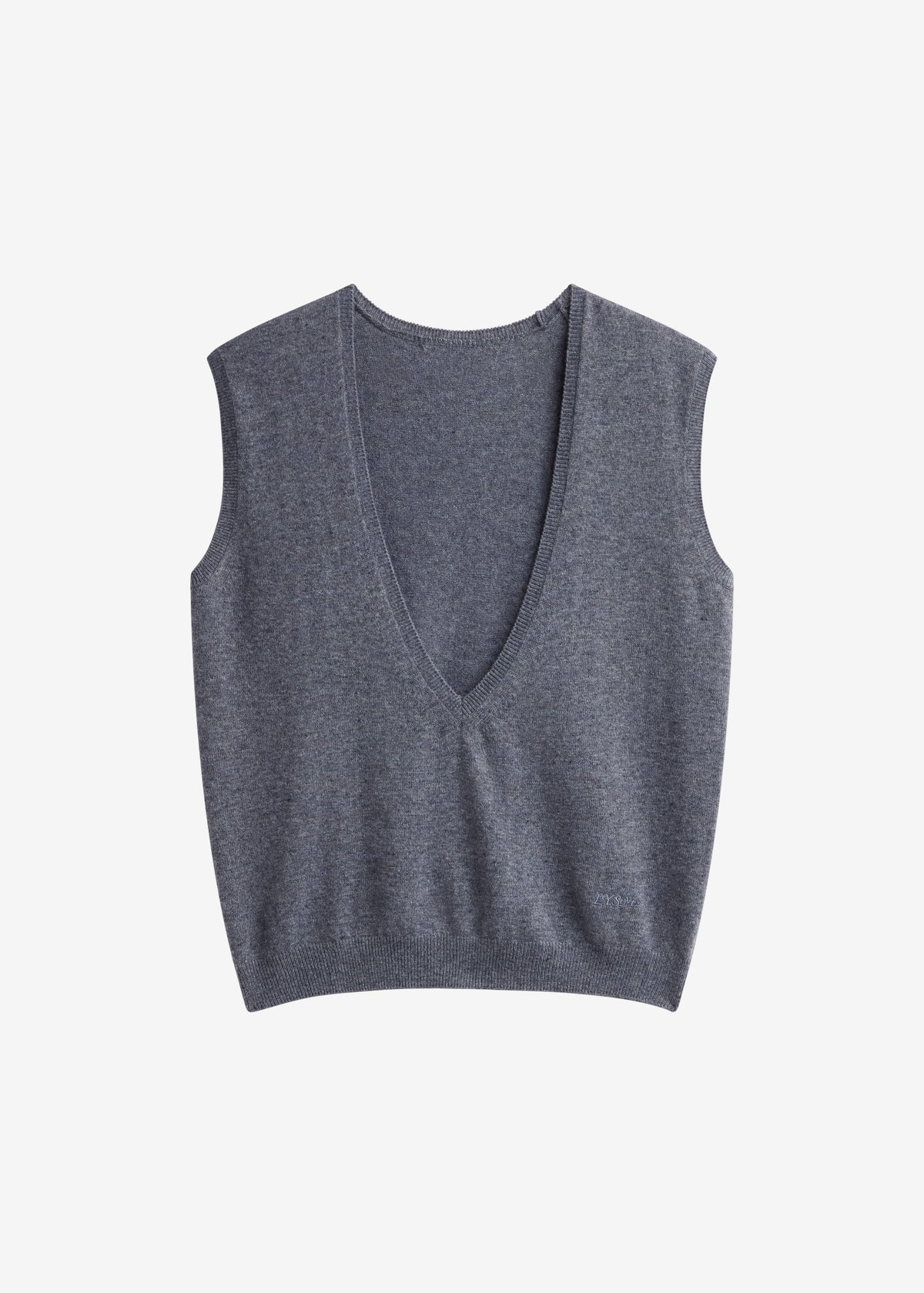 Lizan Deep V Neck Knit Vest - Dark Grey β view 7 of 7