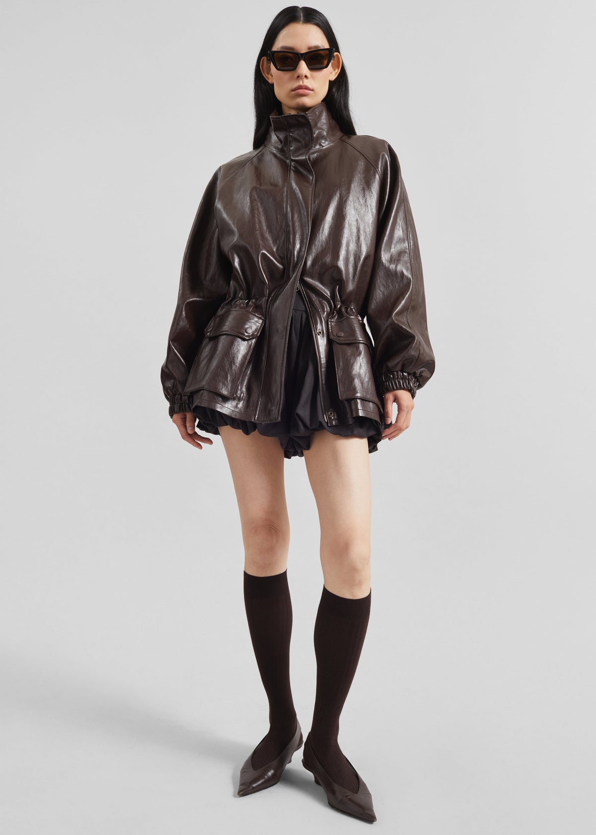 Lommel Faux Leather Jacket - Brown β view 2 of 9