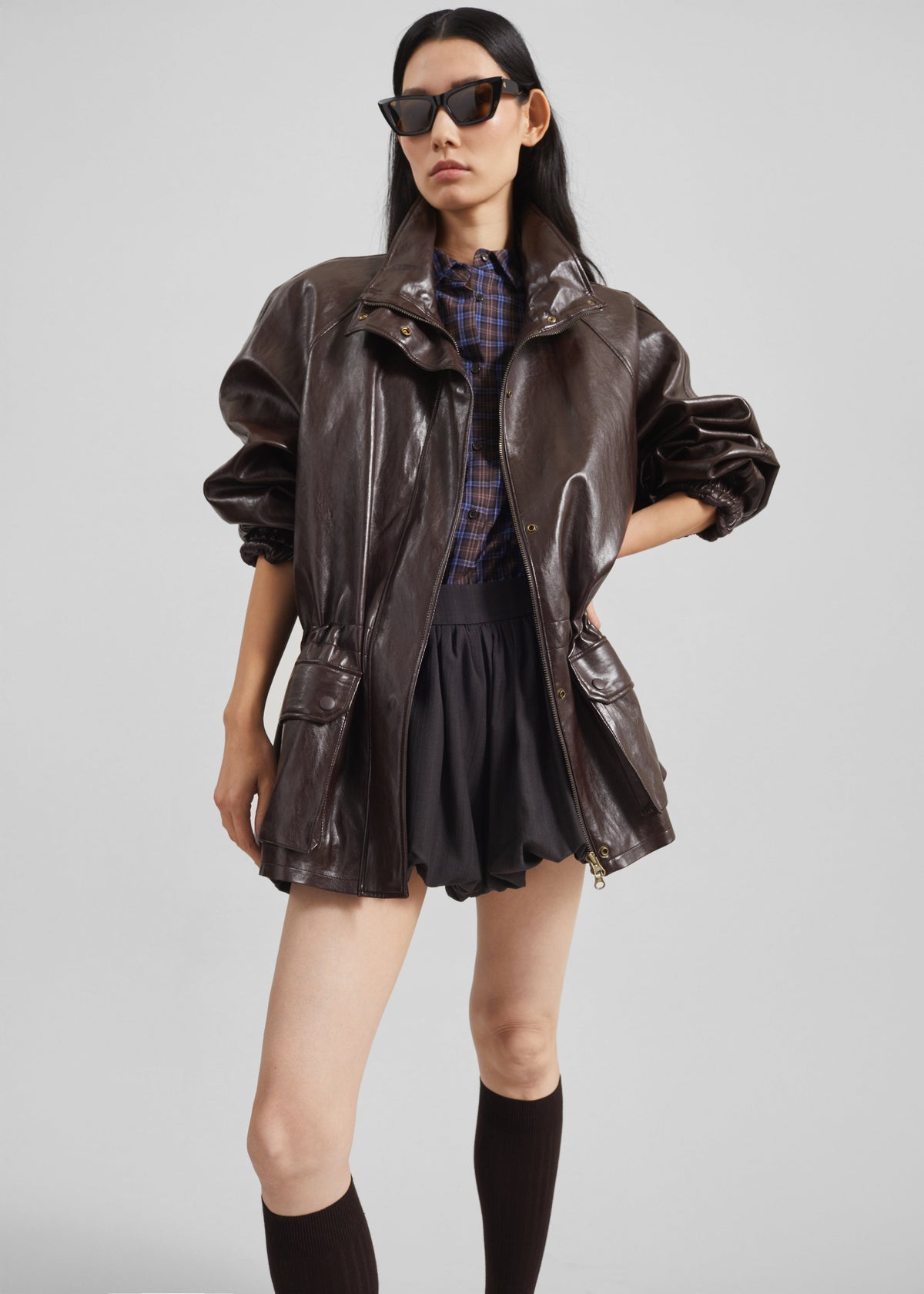 Lommel Faux Leather Jacket - Brown β view 7 of 9