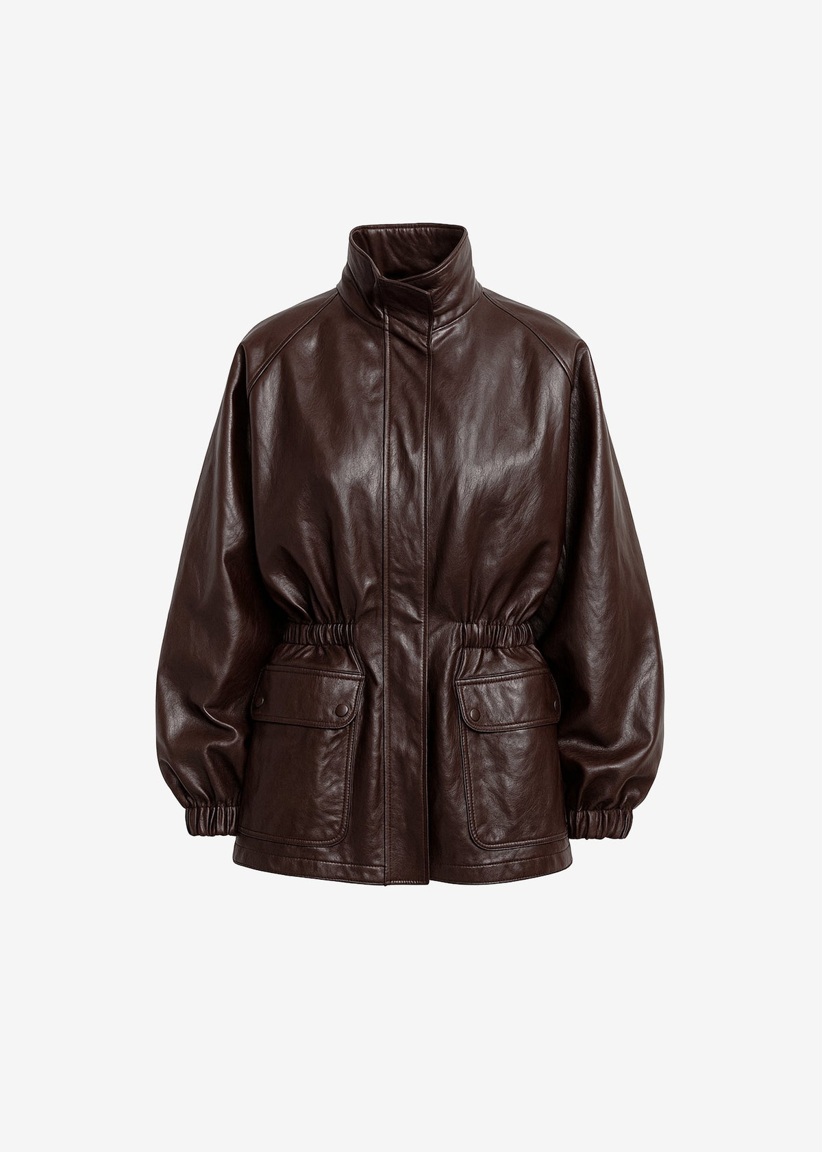 Lommel Faux Leather Jacket - Brown β view 9 of 9