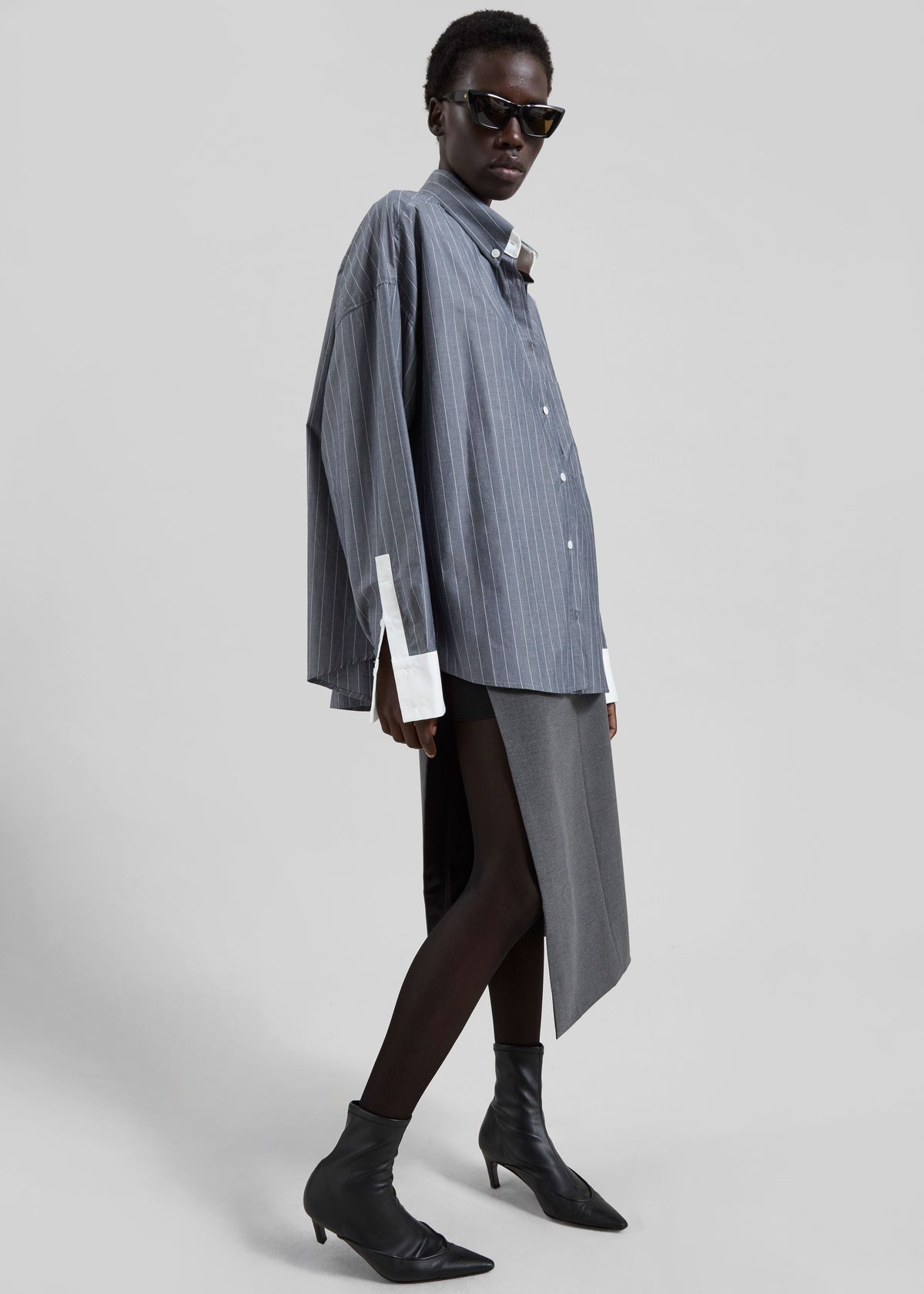Lorna Shirt - Grey/White Pinstripe β view 1 of 7