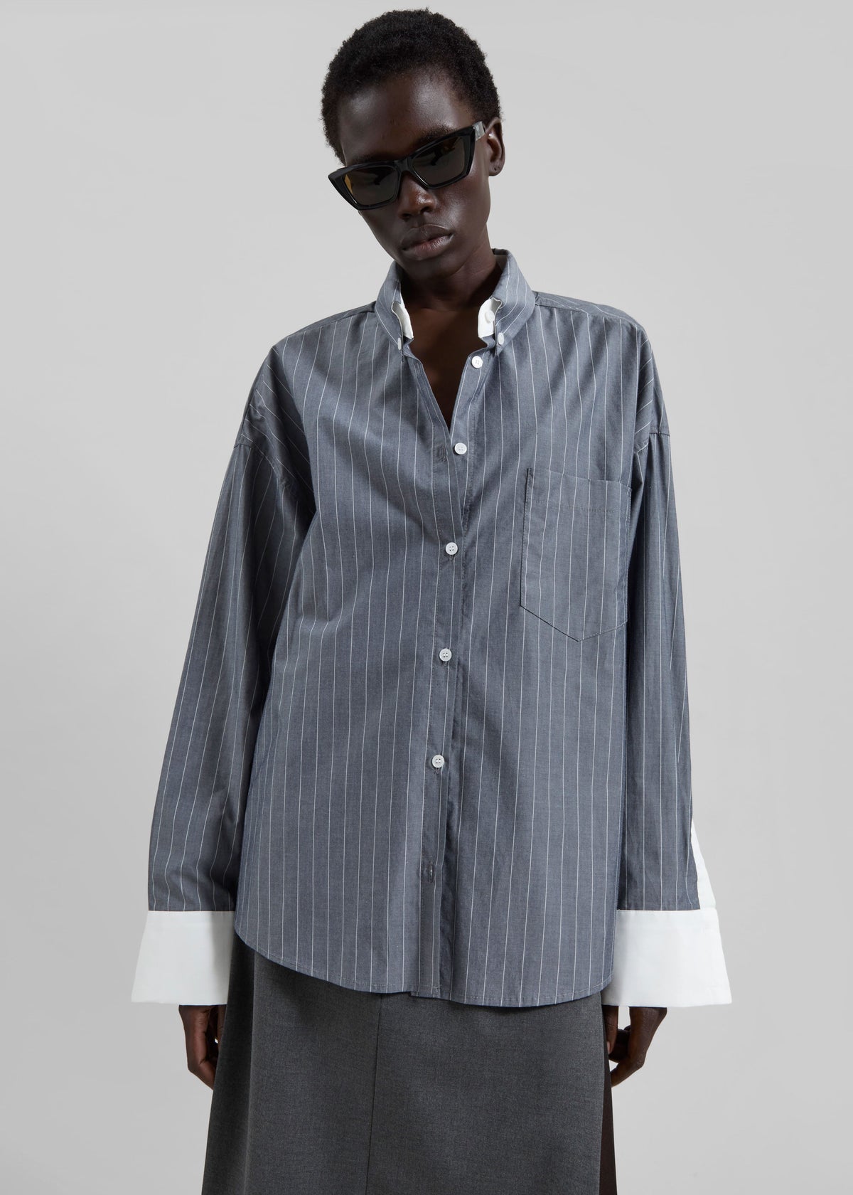 Lorna Shirt - Grey/White Pinstripe β view 6 of 7