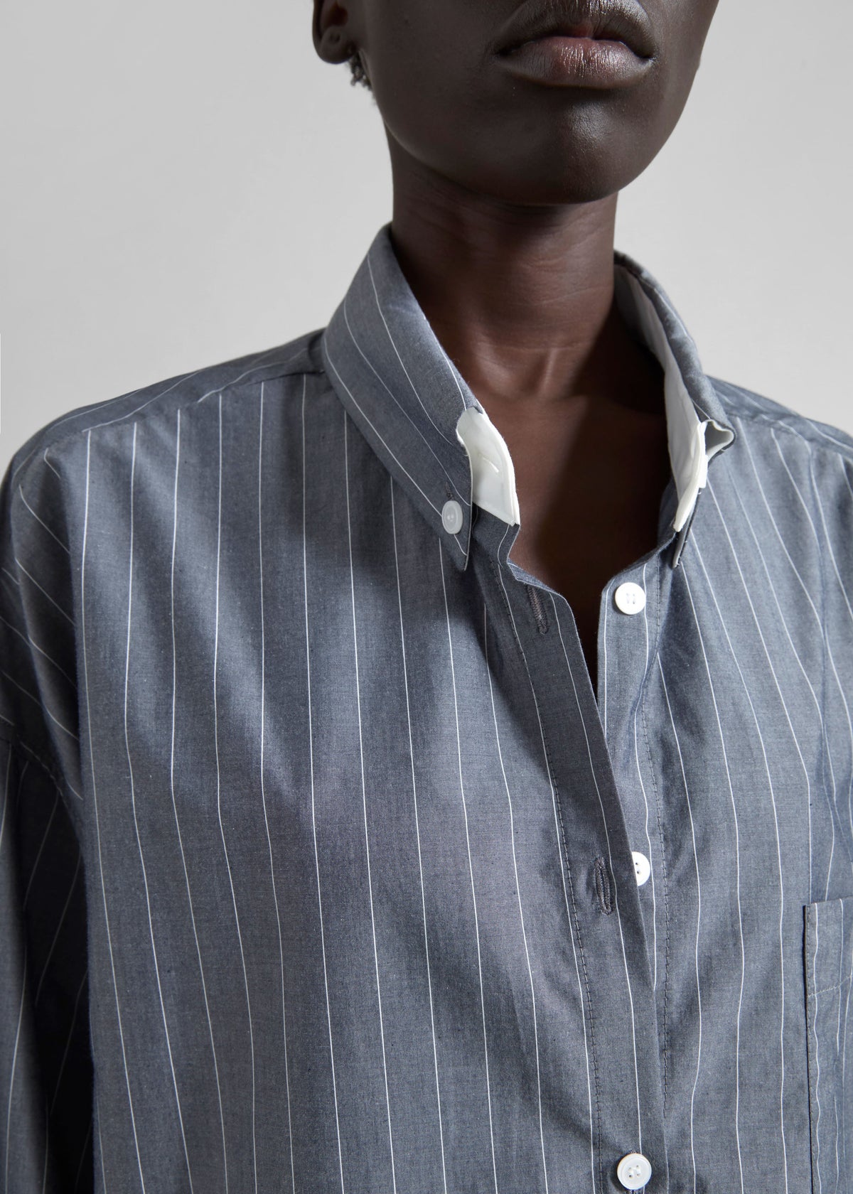 Lorna Shirt - Grey/White Pinstripe β view 3 of 7