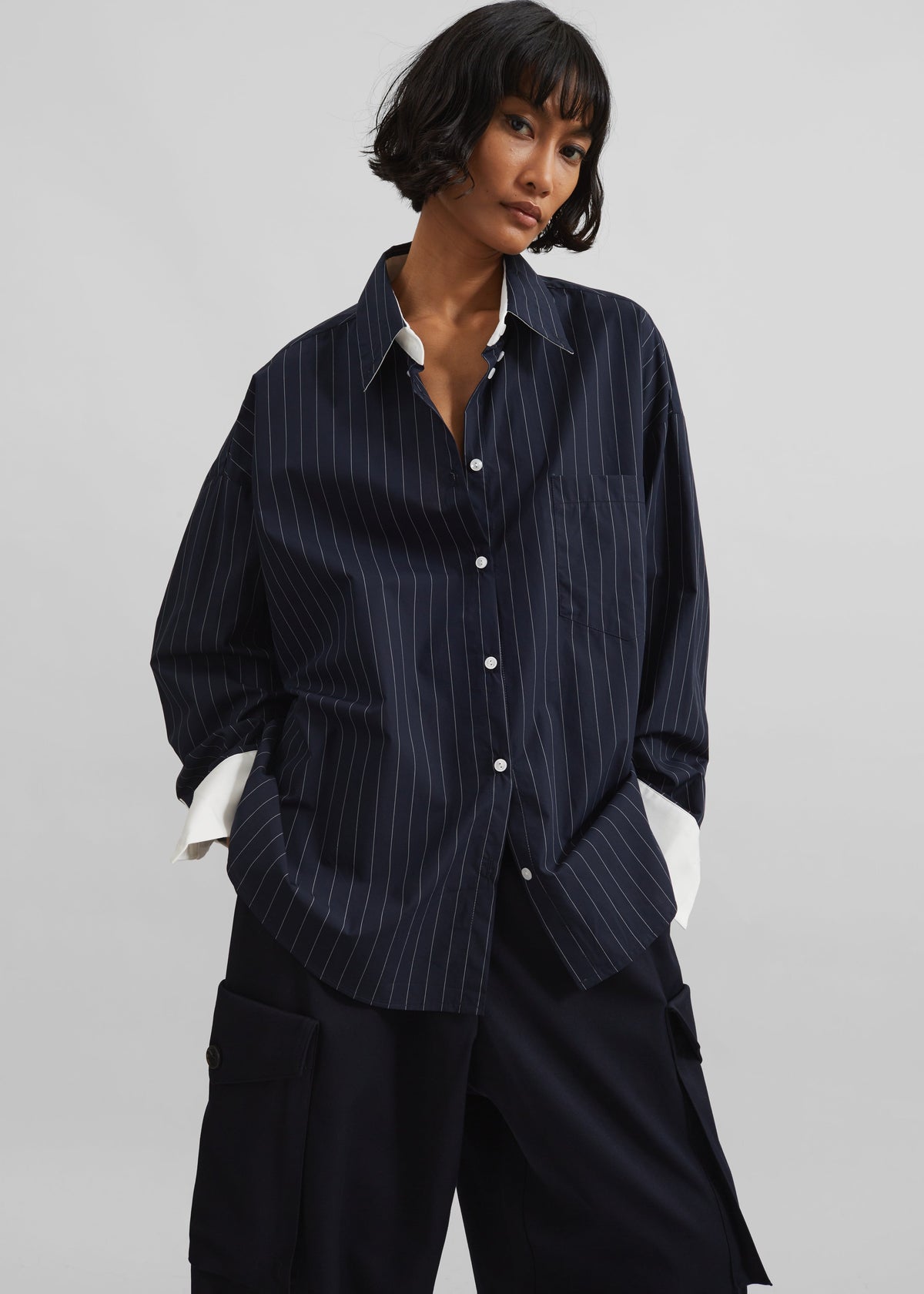 Lorna Shirt - Navy/White Pinstripe β view 1 of 9