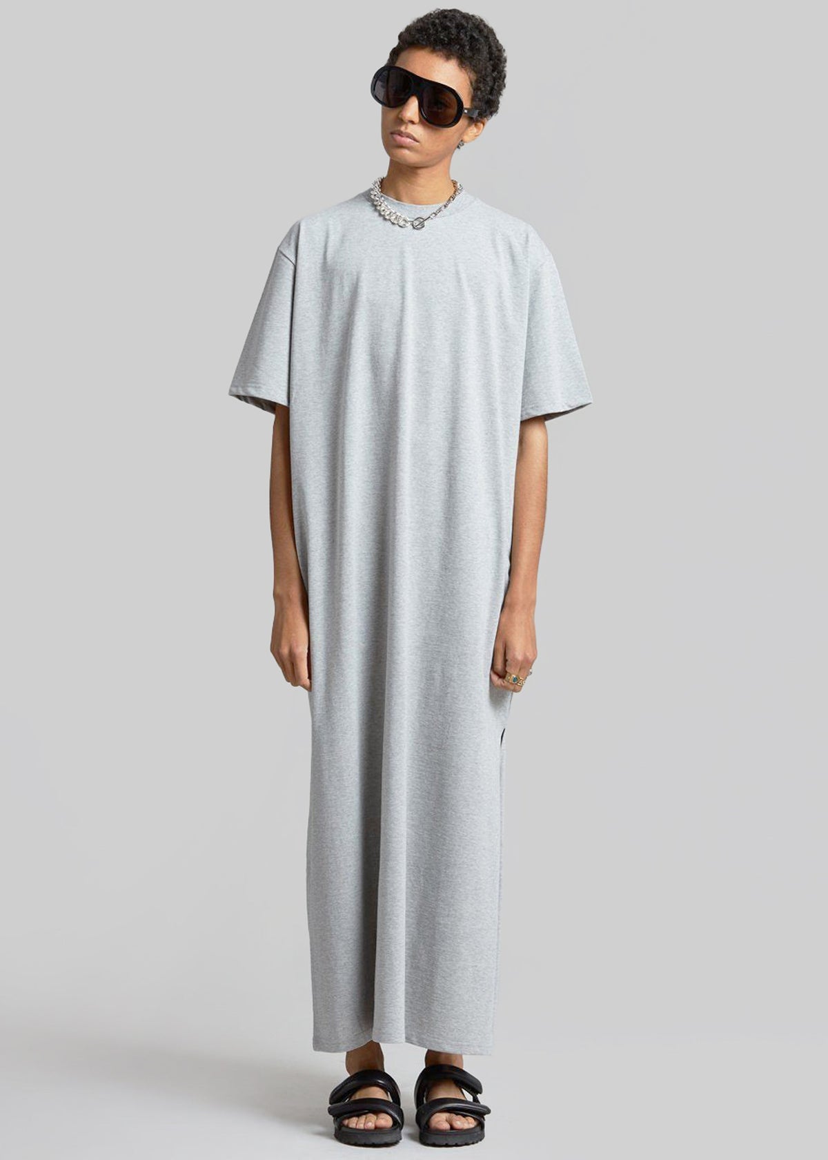 Lou Oversized Tee Dress - Heather Grey β view 5 of 7