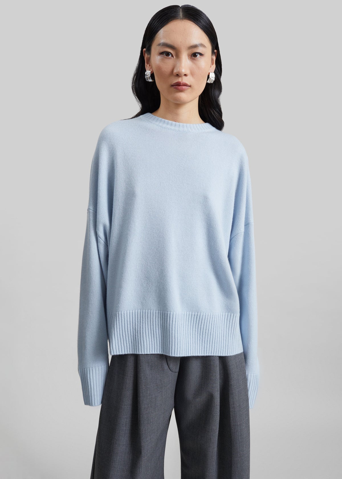 Loulou de Saison Anton Lds Crewneck Sweater - Light Blue β view 4 of 7