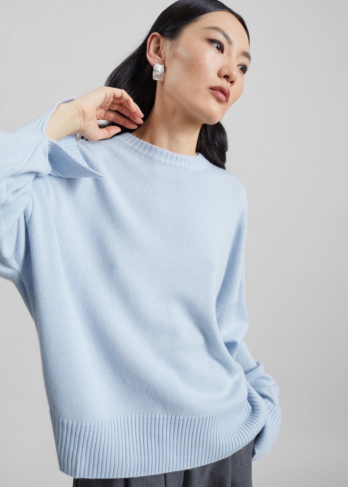 Loulou de Saison Anton Lds Crewneck Sweater - Light Blue β view 2 of 7