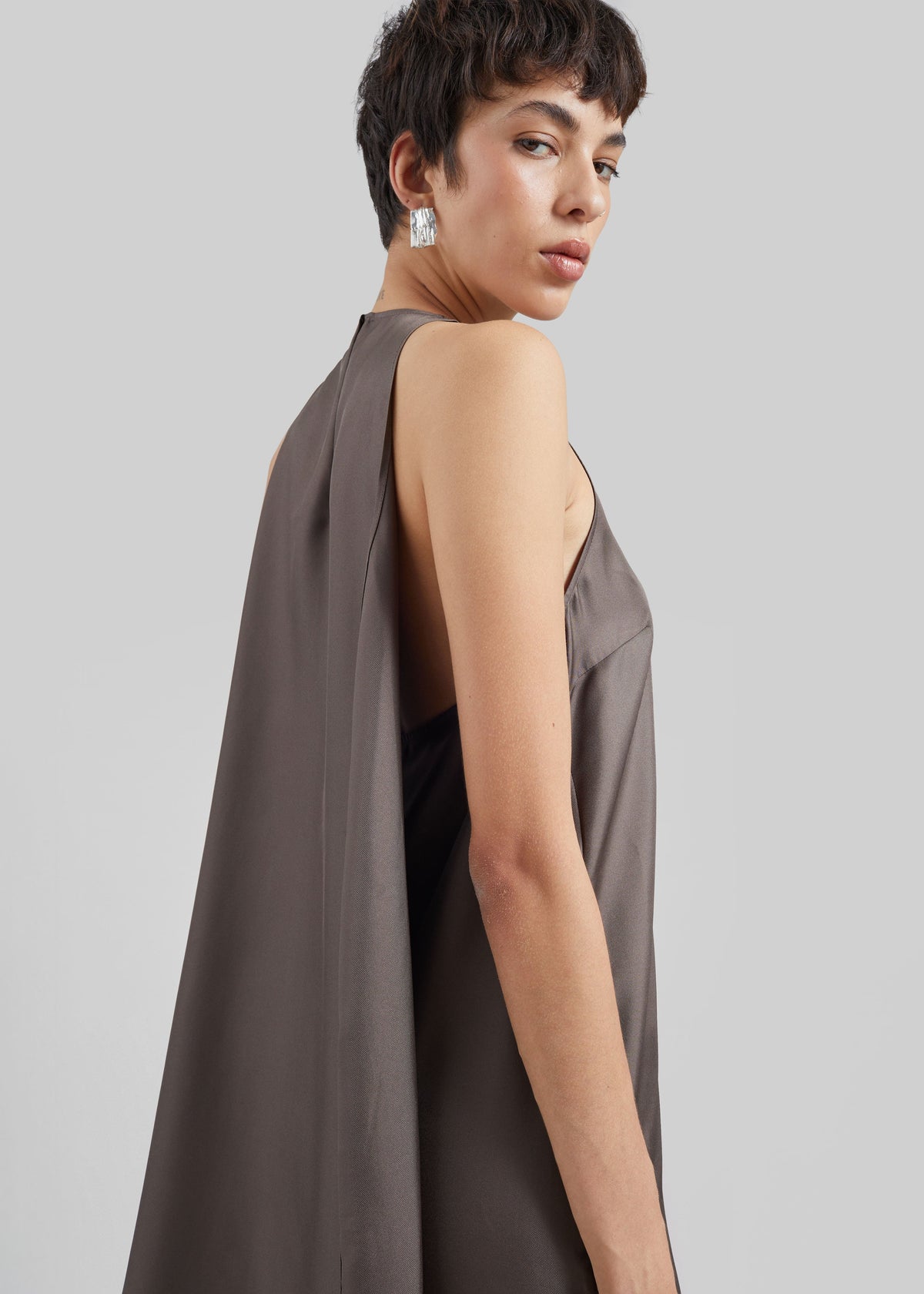 Loulou de Saison Bruna Cape Dress - Dark Brown β view 5 of 7