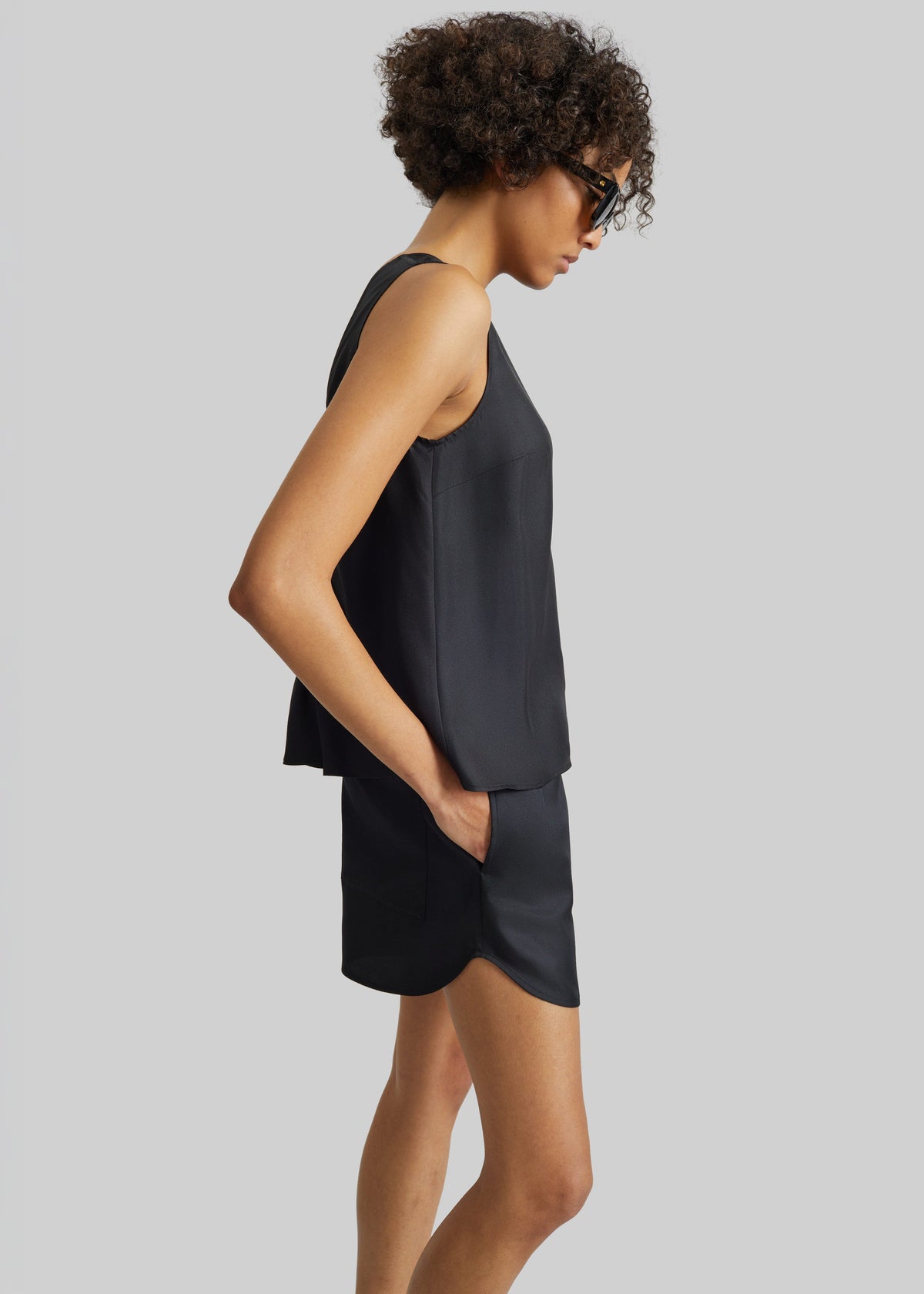 Loulou de Saison Cabo Elasticated Silk Shorts - Black β view 1 of 7