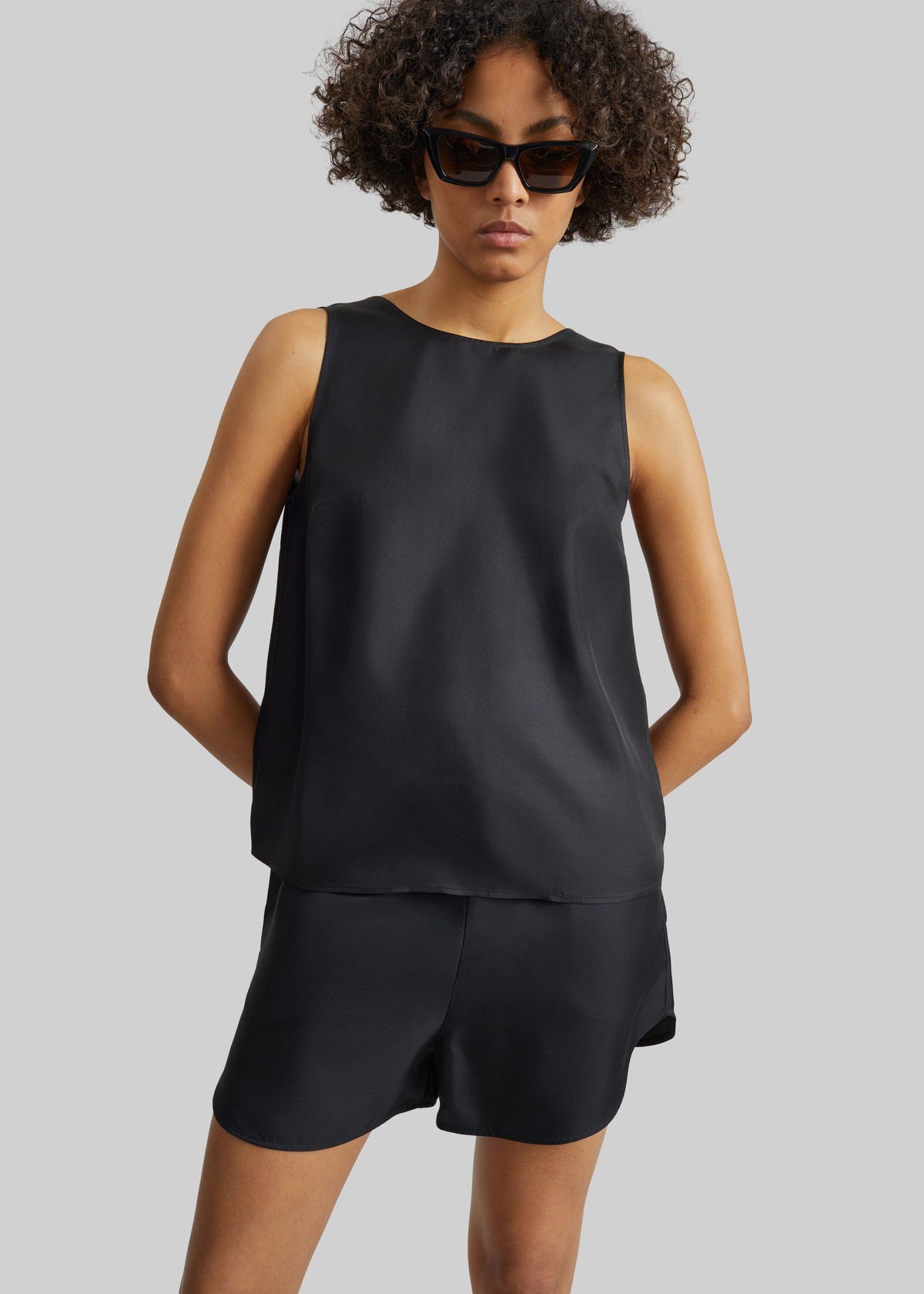 Loulou de Saison Cabo Elasticated Silk Shorts - Black β view 4 of 7